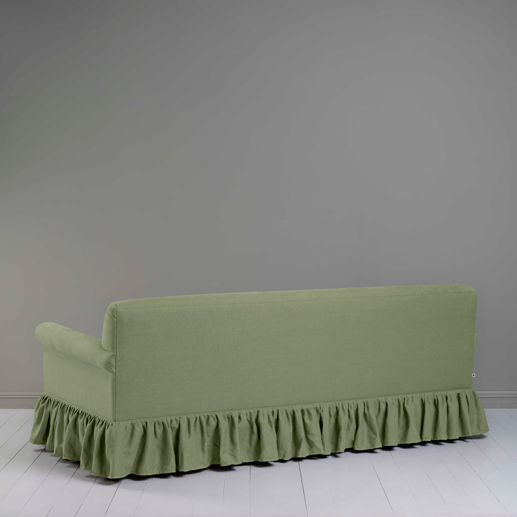  Curtain Call 4 Seater Sofa in Laidback Linen Moss, Back View - Nicola Harding 
