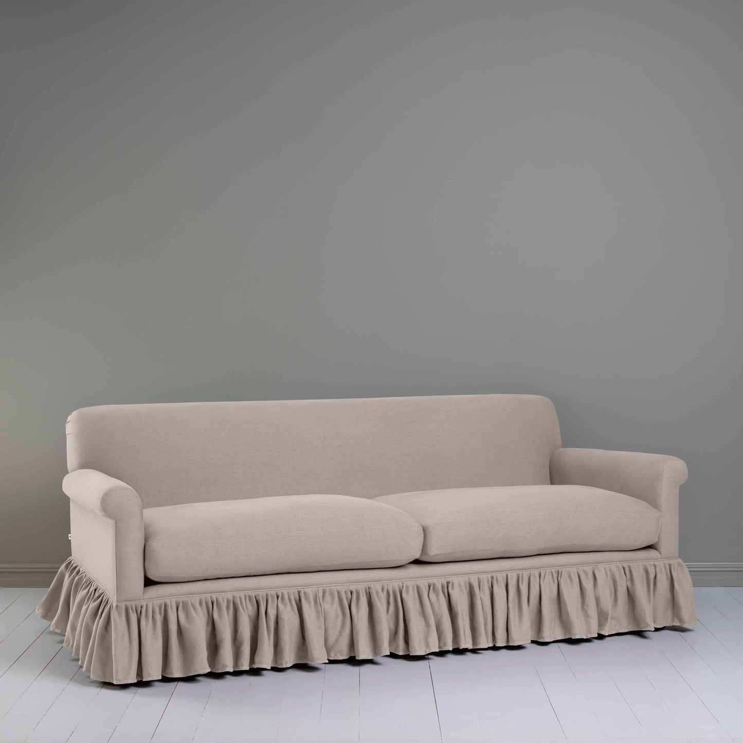 Curtain Call 4 Seater Sofa in Laidback Linen Pearl Grey - Nicola Harding