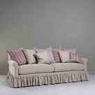  Curtain Call 4 Seater Sofa in Laidback Linen Pearl Grey, With Multiple Cushions - Nicola Harding 