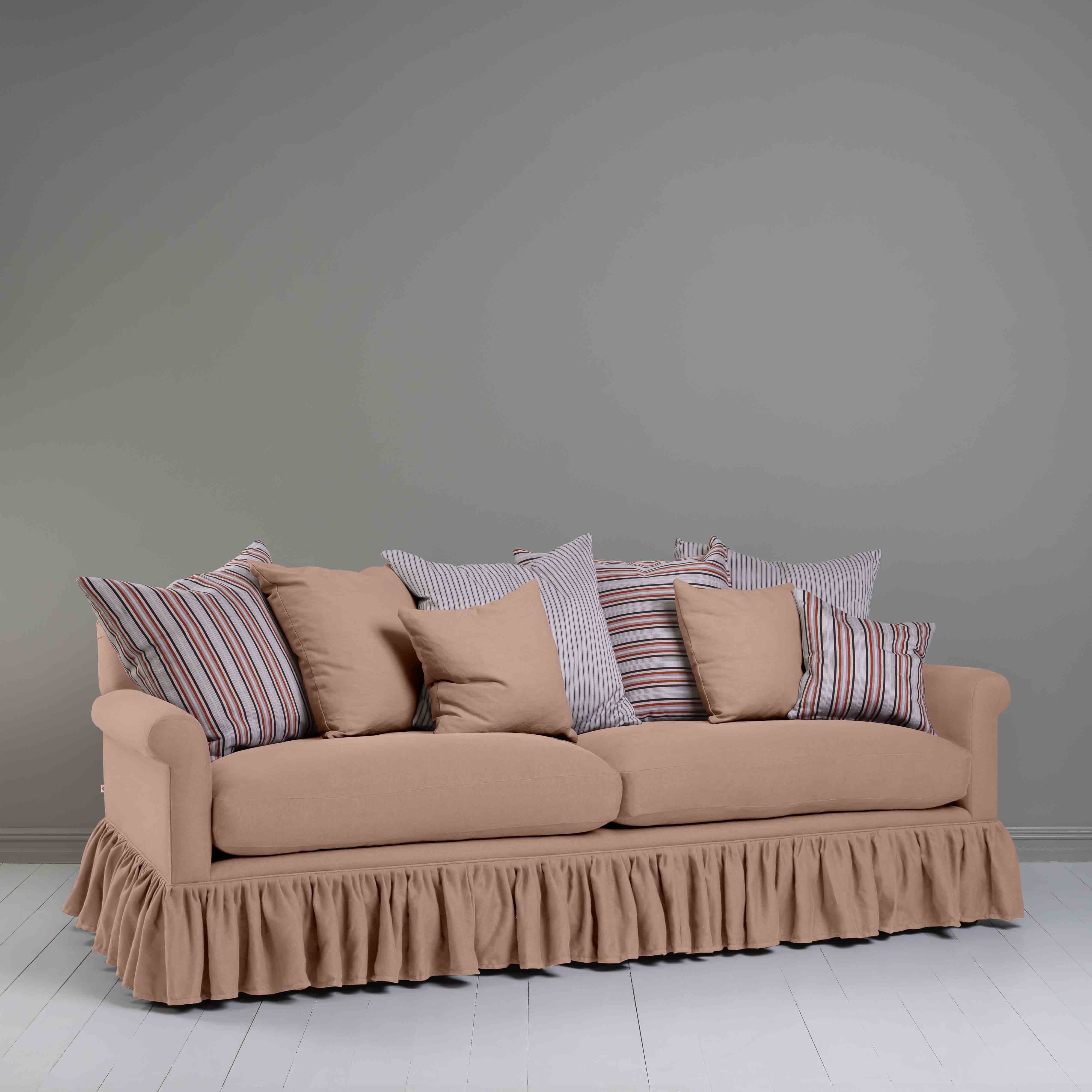  Curtain Call 4 Seater Sofa in Laidback Linen Roseberry - Nicola Harding 