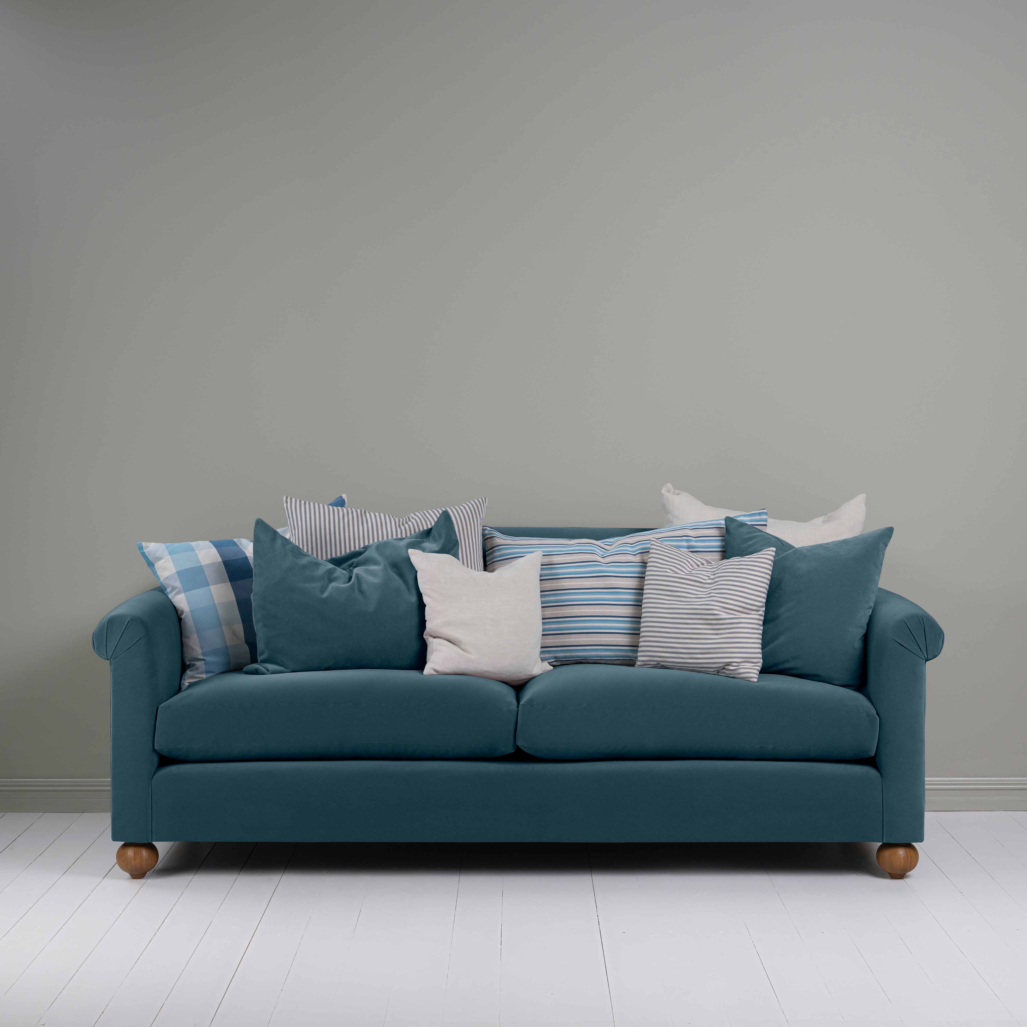  Dolittle 4 seater Sofa in Intelligent Velvet Aegean - Nicola Harding 