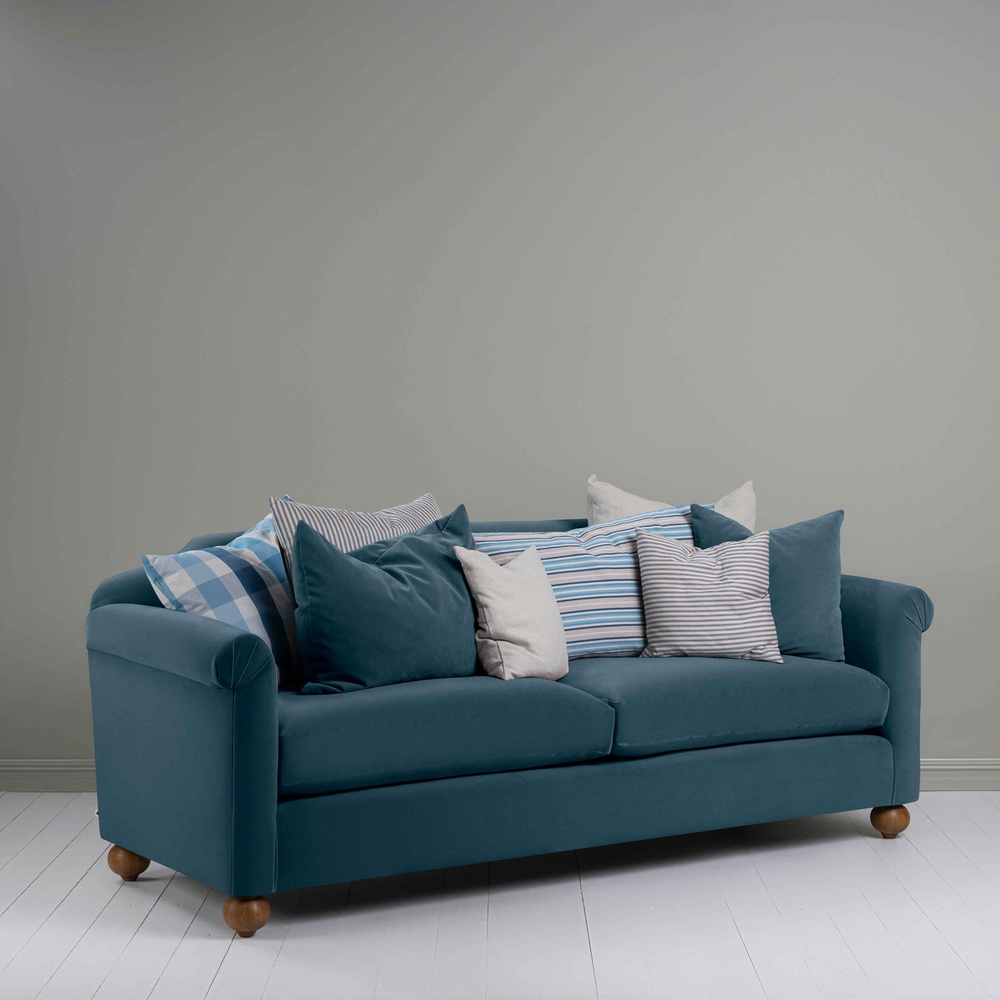 Dolittle 4 seater Sofa in Intelligent Velvet Aegean - Nicola Harding