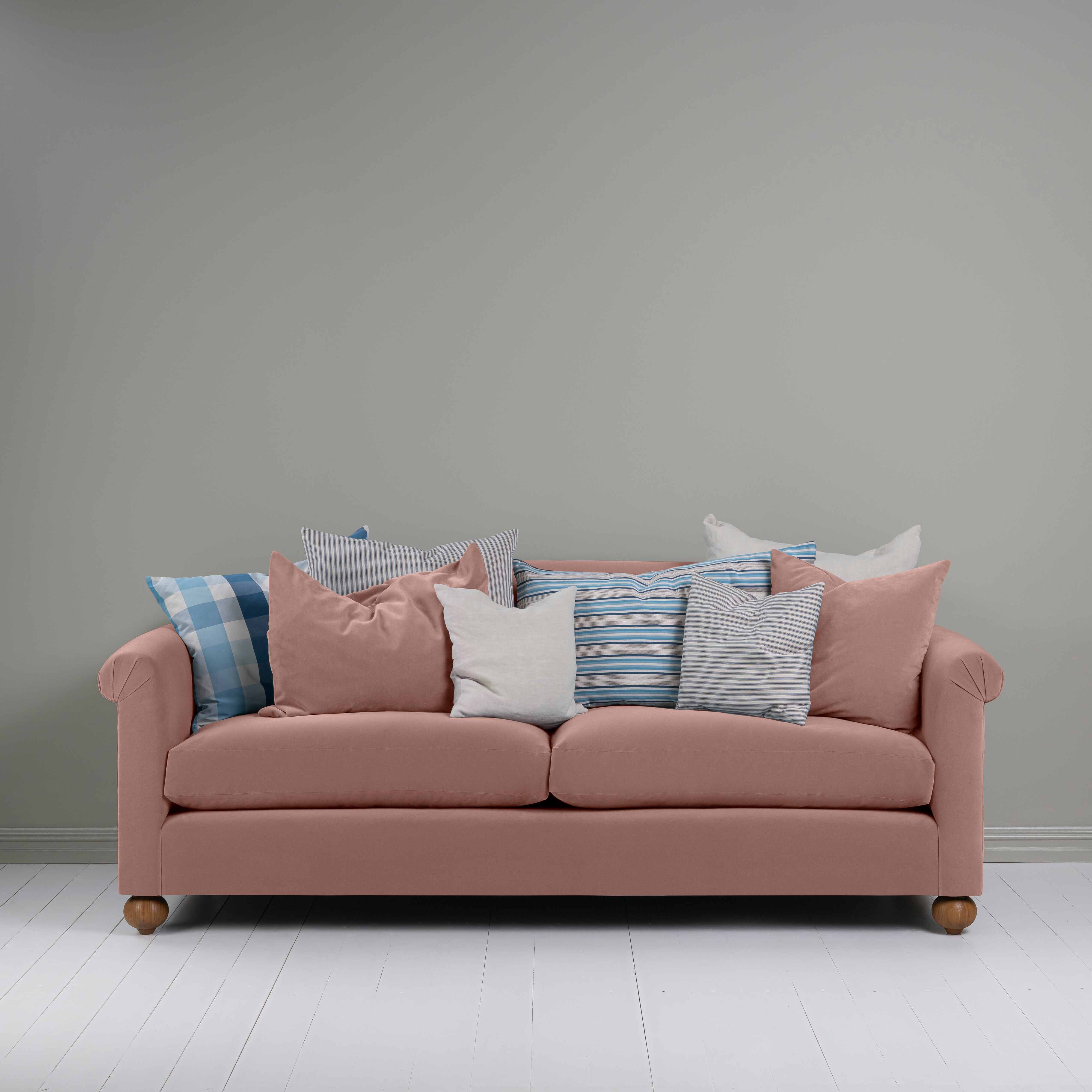  Dolittle 4 seater Sofa in Intelligent Velvet Dusky Pink - Nicola Harding 