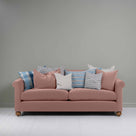  Dolittle 4 seater Sofa in Intelligent Velvet Dusky Pink, With 2 Matching and Other Fabric Cushions - Nicola Harding 