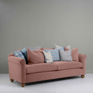  Dolittle 4 seater Sofa in Intelligent Velvet Dusky Pink, With Unique 8 NiX Cushions - Nicola Harding 