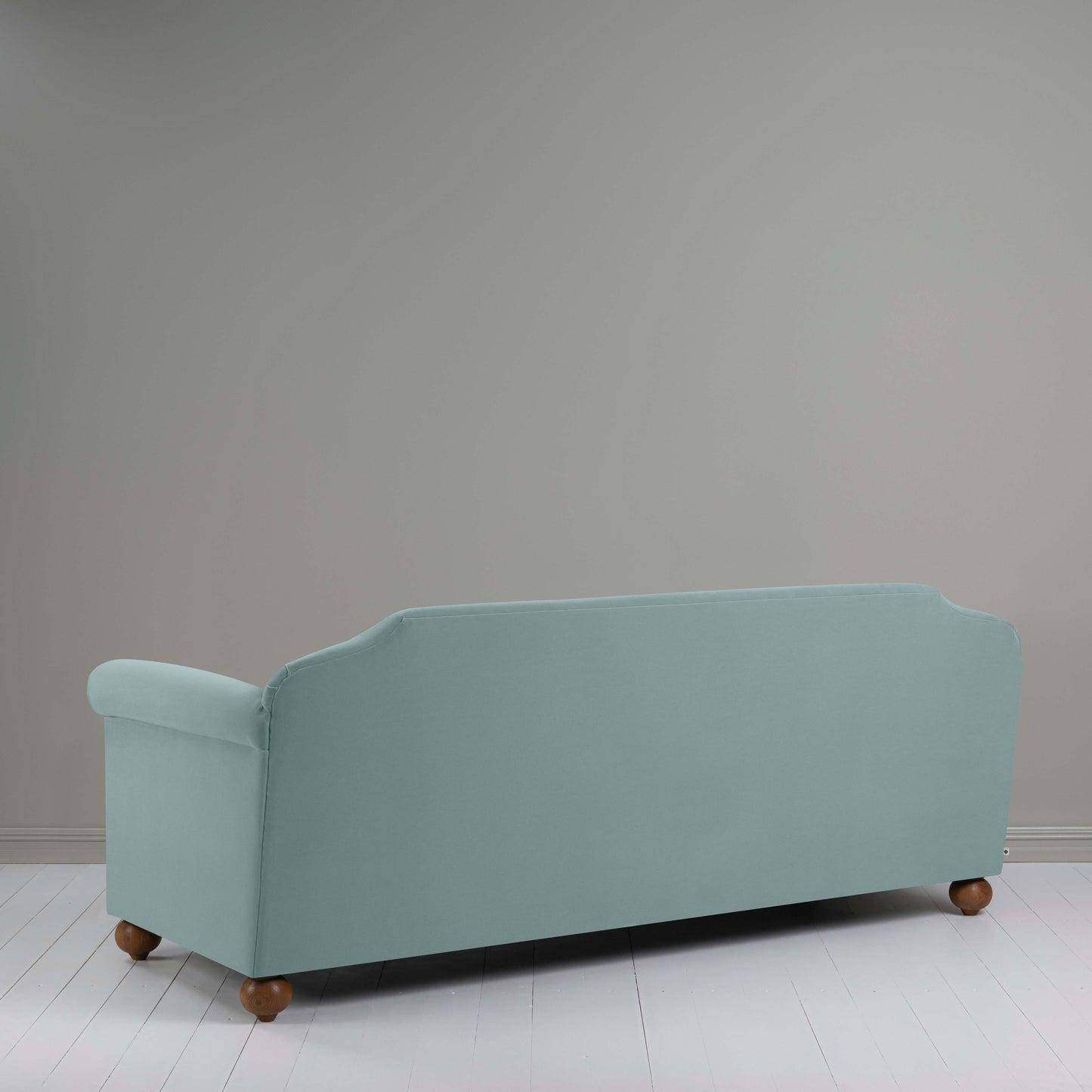 Dolittle 4 seater Sofa in Intelligent Velvet Mineral, Back View - Nicola Harding