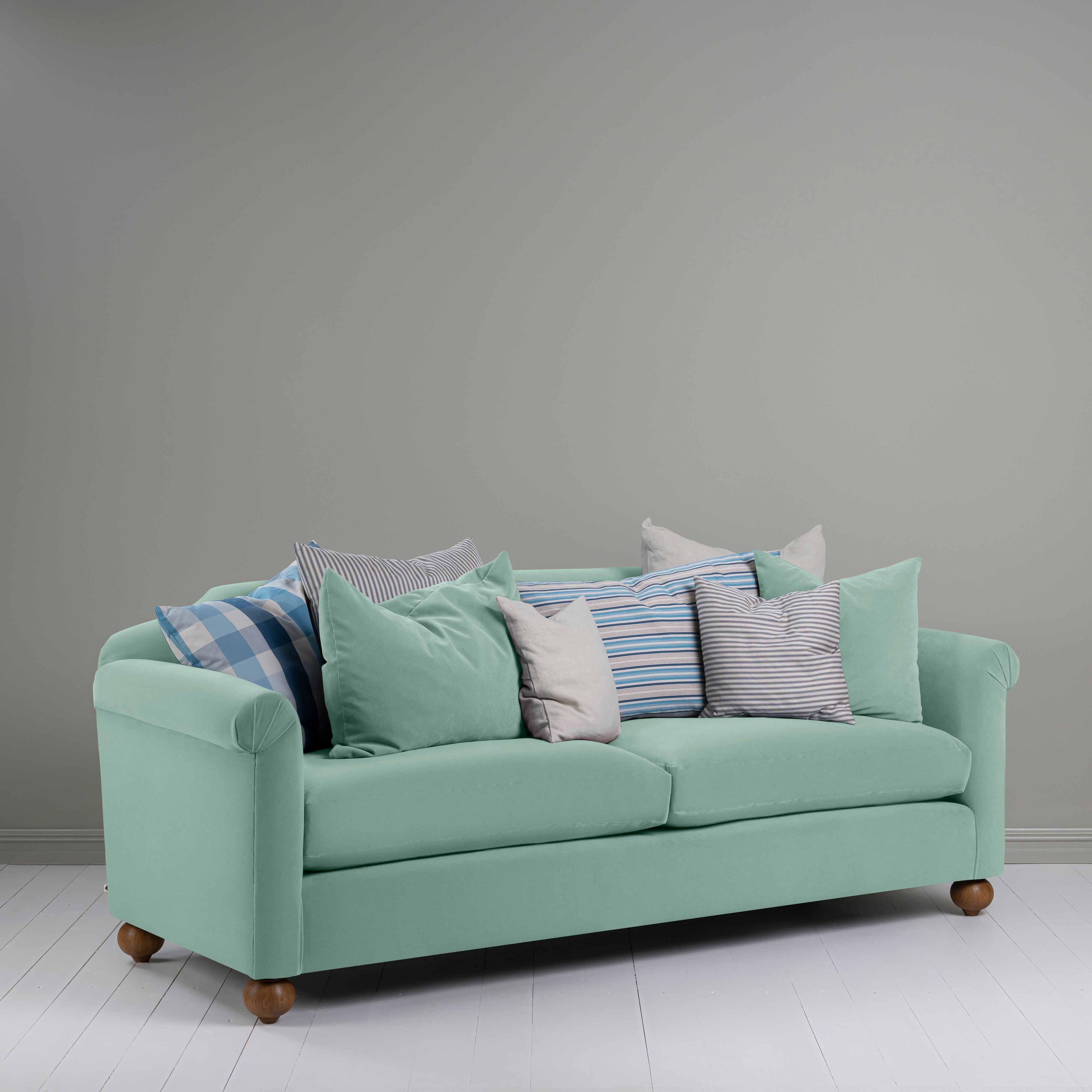  Dolittle 4 seater Sofa in Intelligent Velvet Sea Mist - Nicola Harding 