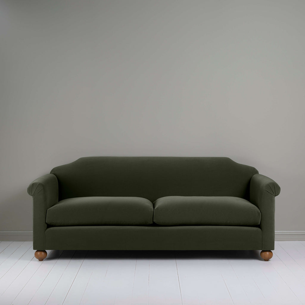  Dolittle 4 seater Sofa in Intelligent Velvet Seaweed, Front View - Nicola Harding 
