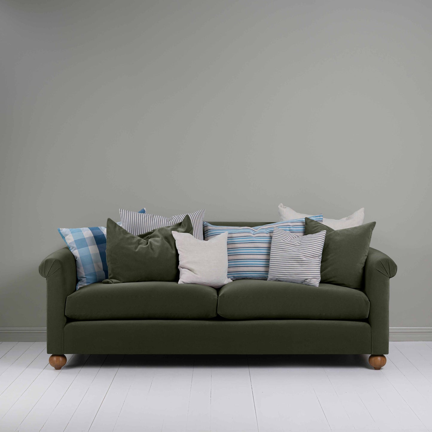 Dolittle 4 seater Sofa in Intelligent Velvet Seaweed - Nicola Harding