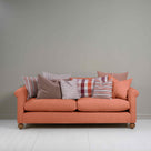  Dolittle 4 seater Sofa in Laidback Linen Cayenne, With Two Rectangular Cushions and Six Square Cushions - Nicola Harding 
