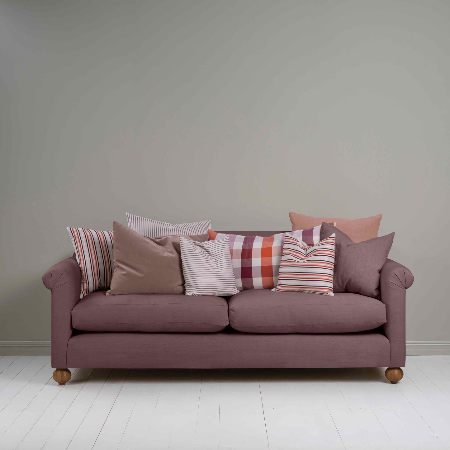 Dolittle 4 seater Sofa in Laidback Linen Damson - Nicola Harding