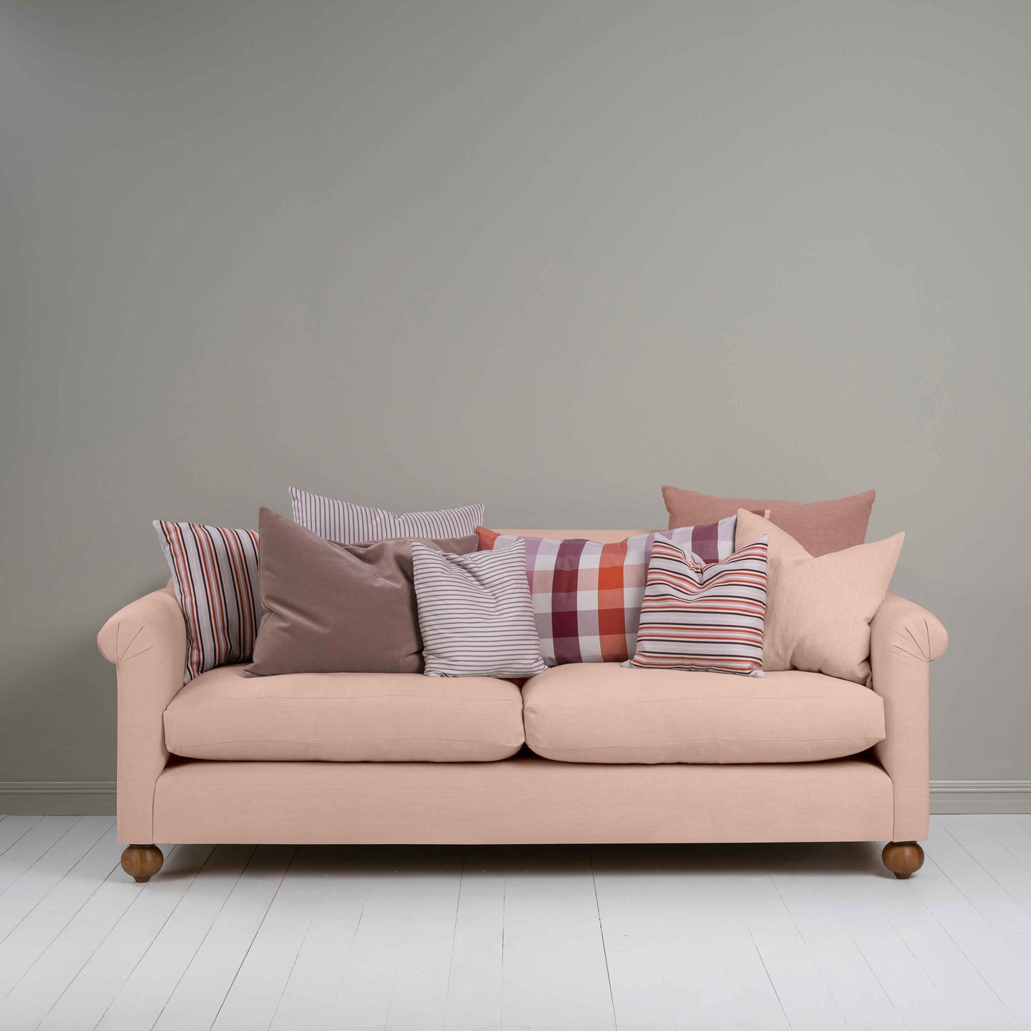 Dolittle 4 seater Sofa in Laidback Linen Dusky Pink - Nicola Harding