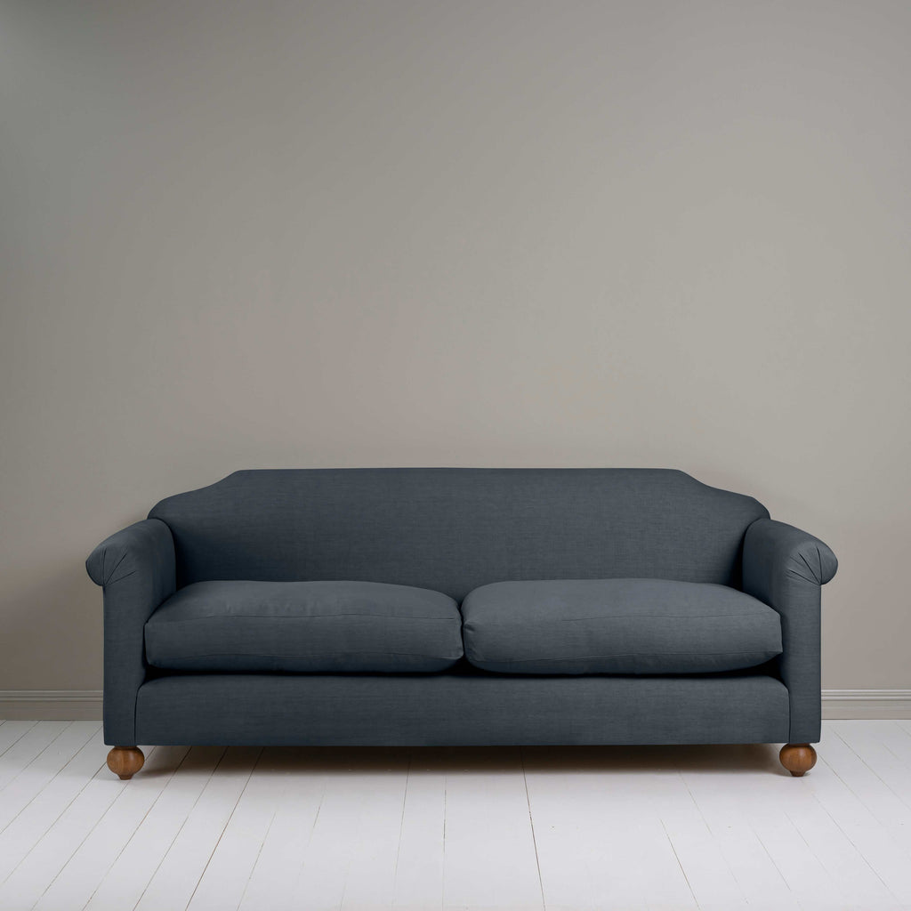  Dolittle 4 seater Sofa in Laidback Linen Midnight, Front View - Nicola Harding 