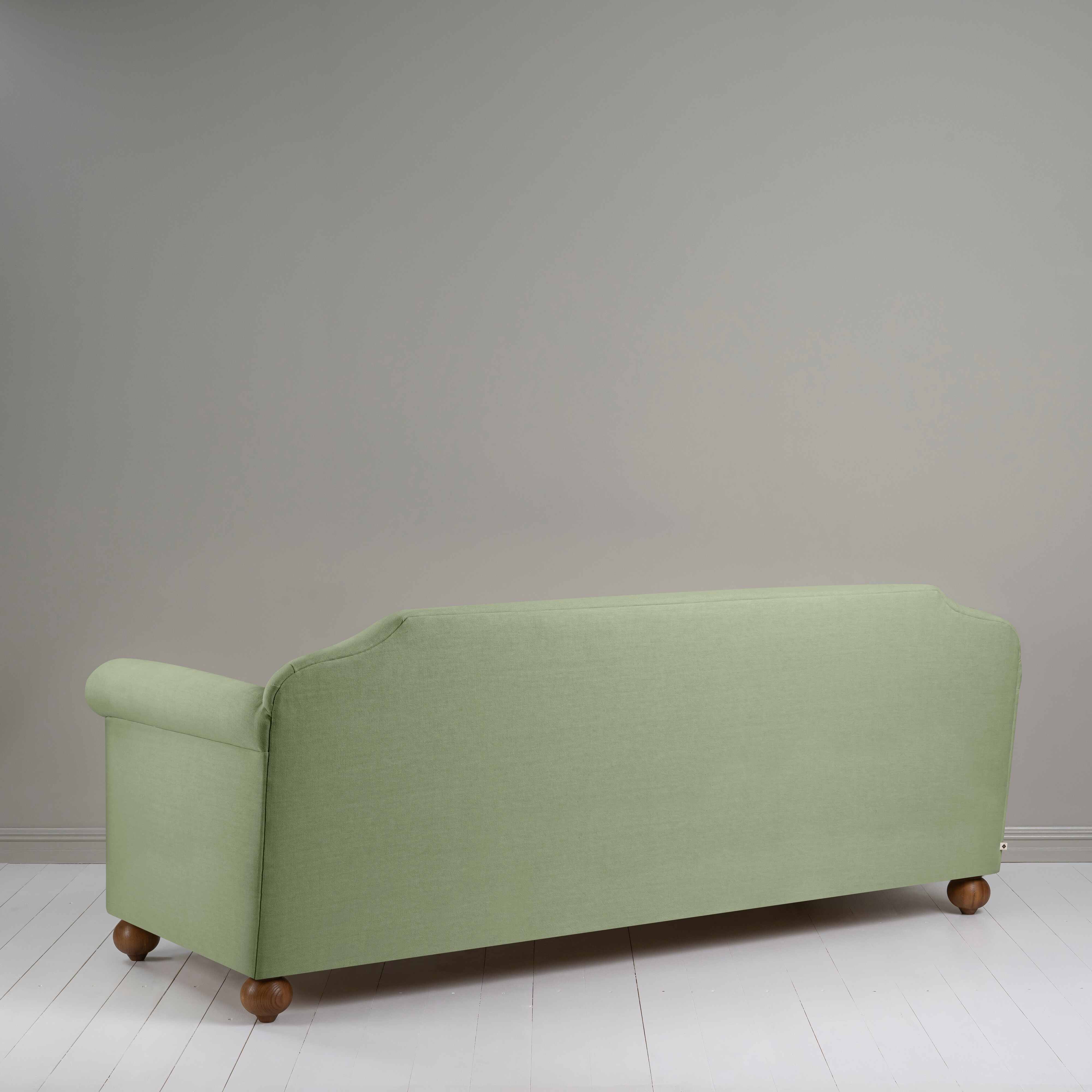  Dolittle 4 seater Sofa in Laidback Linen Moss, Back View - Nicola Harding 