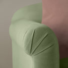  Dolittle 4 seater Sofa in Laidback Linen Moss, Arm Design Closeup - Nicola Harding 
