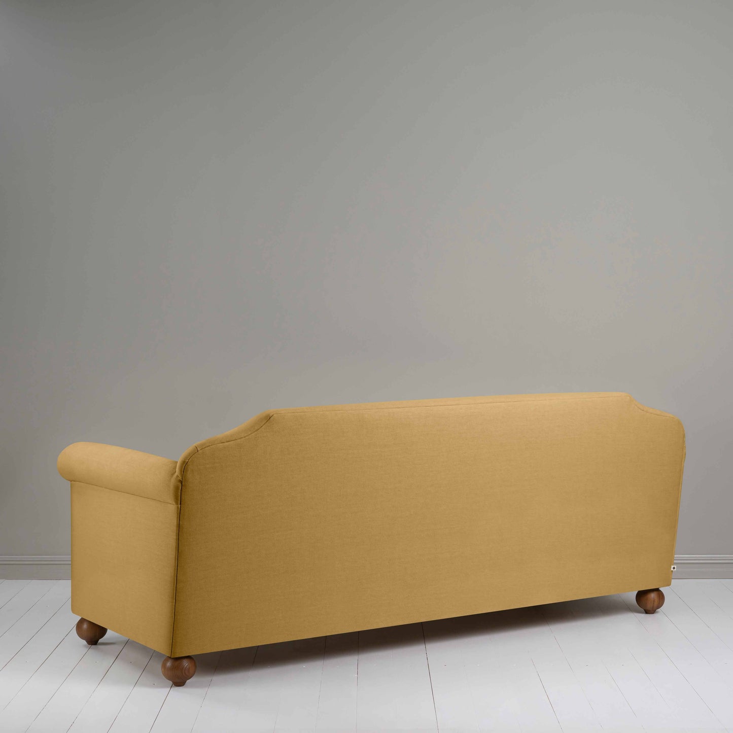 Dolittle 4 seater Sofa in Laidback Linen Ochre, Back View - Nicola Harding