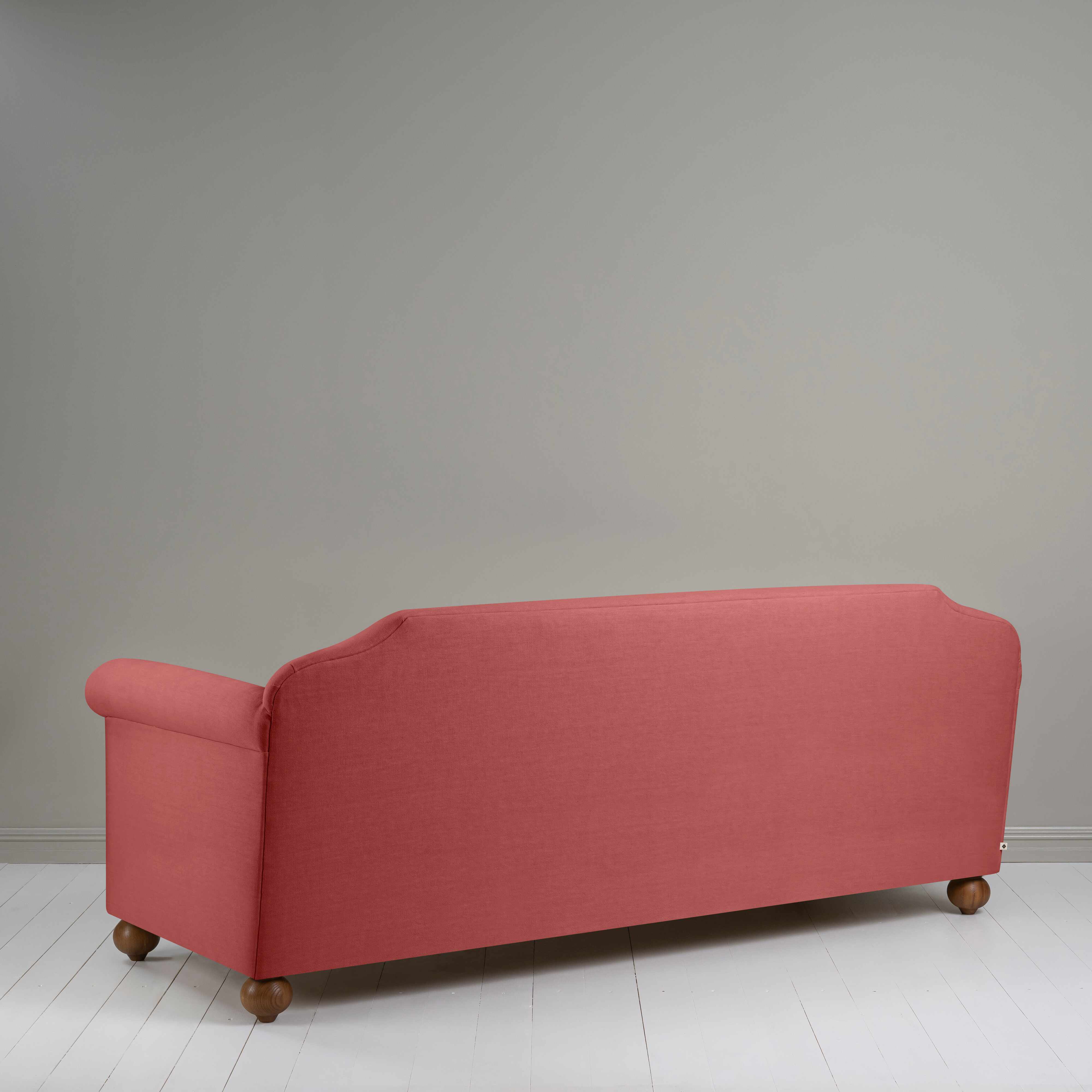  Dolittle 4 seater Sofa in Laidback Linen Rouge, Back View - Nicola Harding 