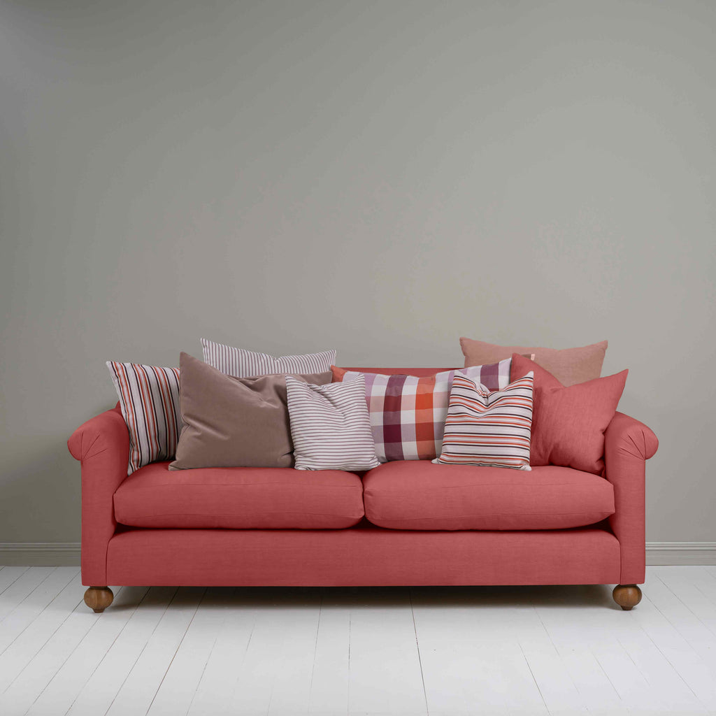  Dolittle 4 seater Sofa in Laidback Linen Rouge, With Eight NiX Special Cushions - Nicola Harding 