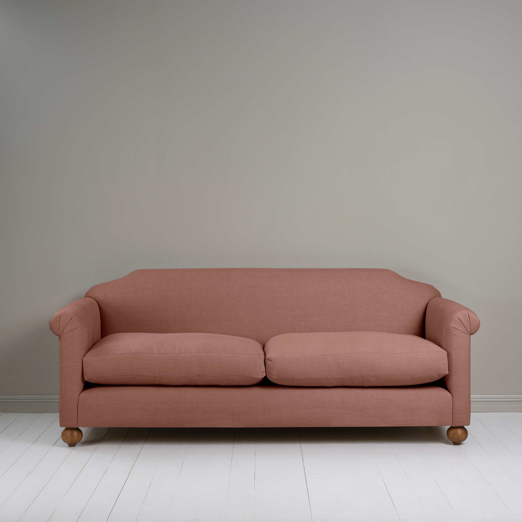  Dolittle 4 seater Sofa in Laidback Linen Sweet Briar, Front View - Nicola Harding 