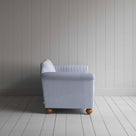  Dolittle 4-Seater Sofa in Ticking Cotton, Aqua Brown, Side View - Nicola Harding 