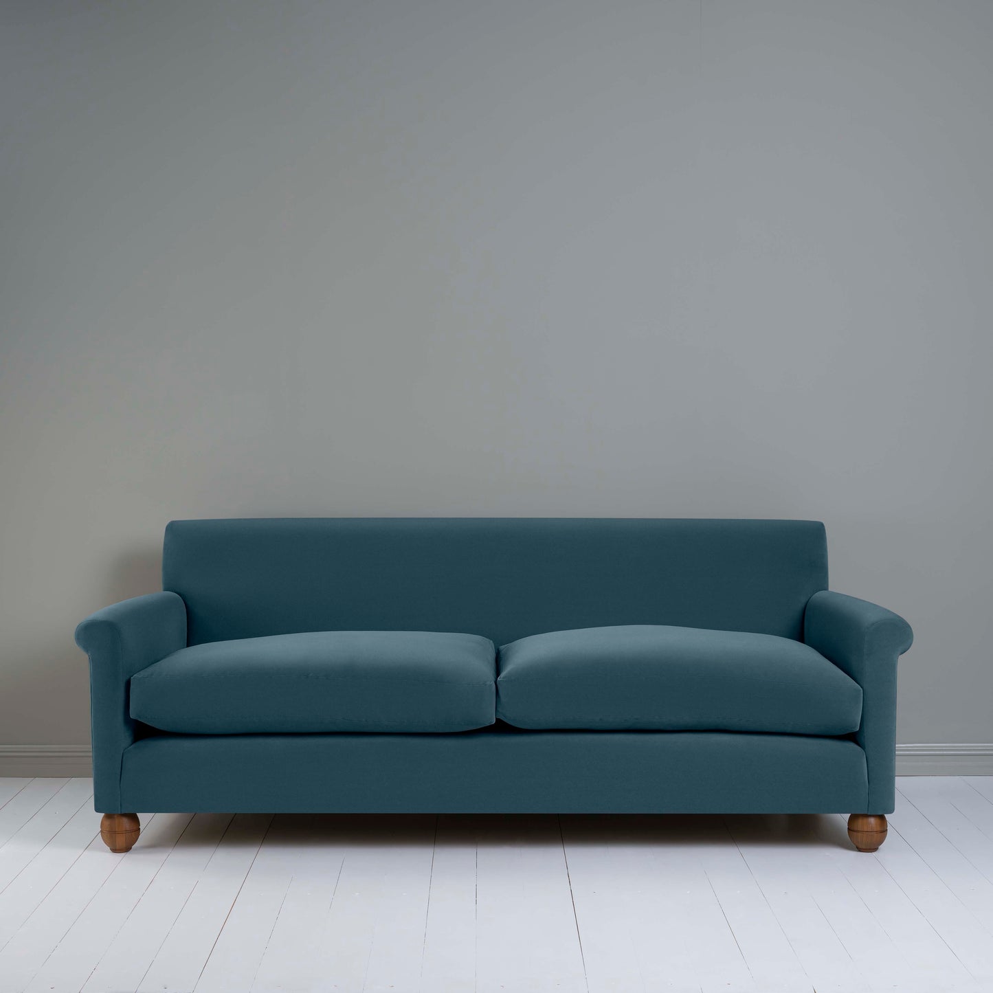 Idler 4 seater sofa in Intelligent Velvet Aegean - Nicola Harding