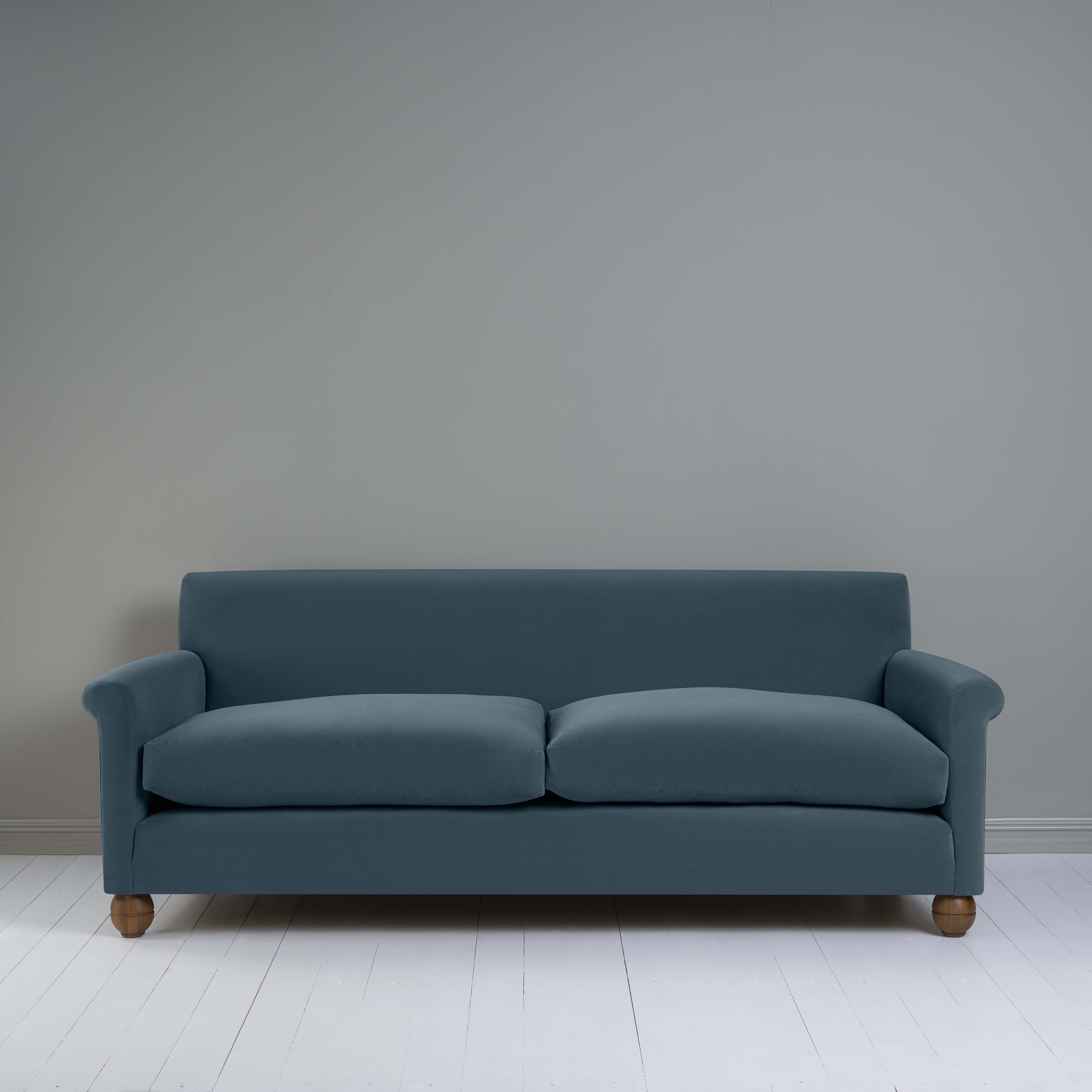  Idler 4 seater sofa in Intelligent Velvet Aegean - Nicola Harding 