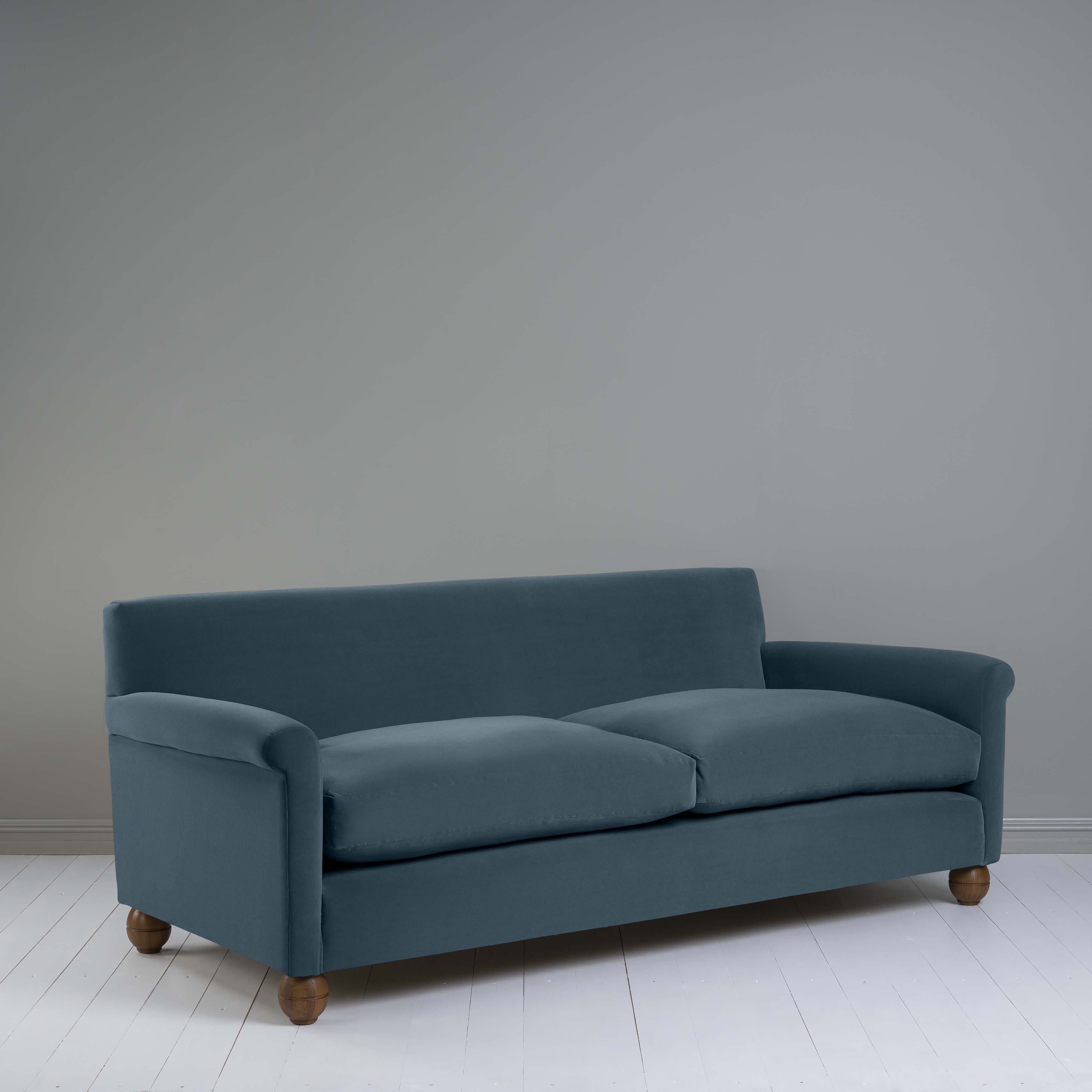  Idler 4 seater sofa in Intelligent Velvet Aegean - Nicola Harding 