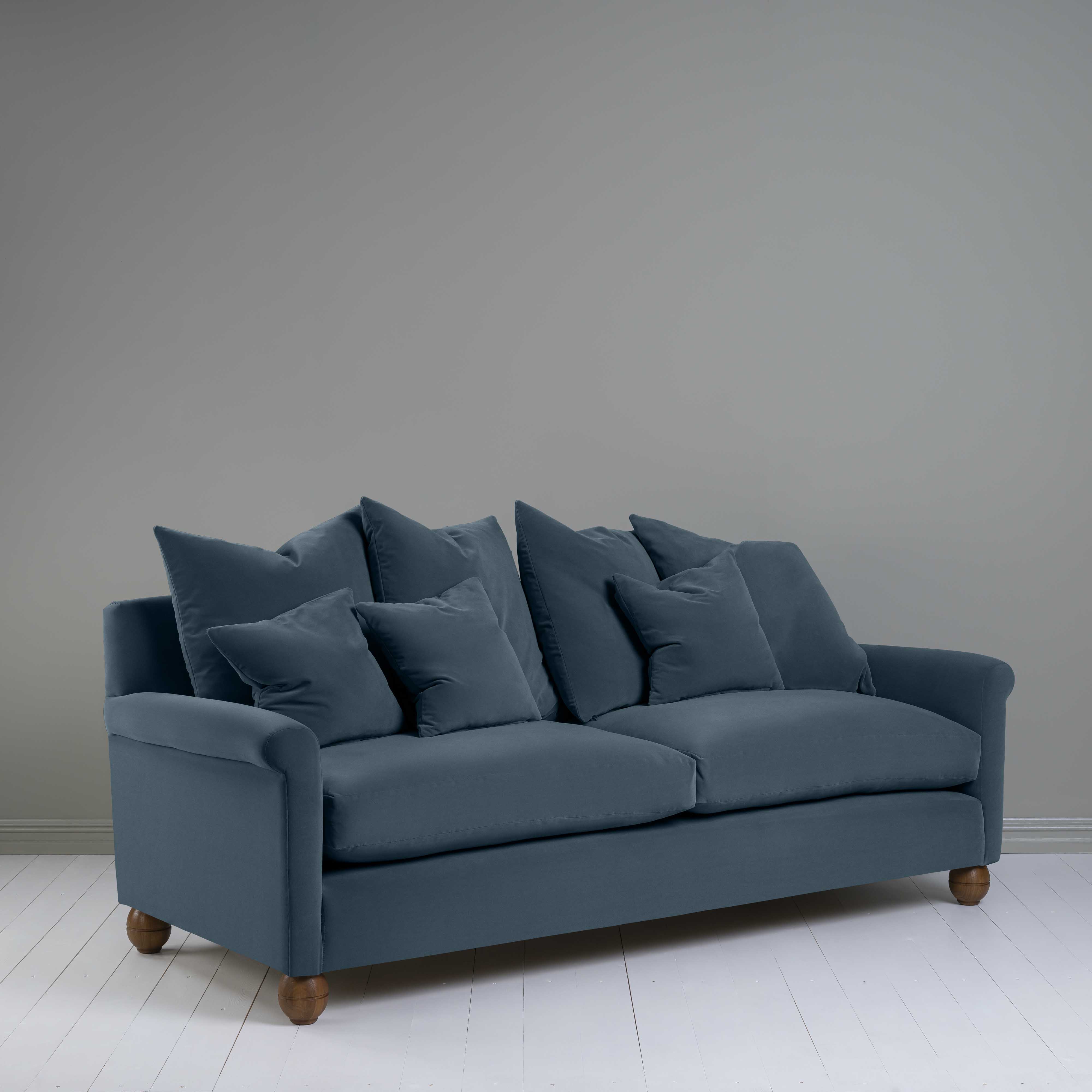  Idler 4 seater sofa in Intelligent Velvet Aegean - Nicola Harding 