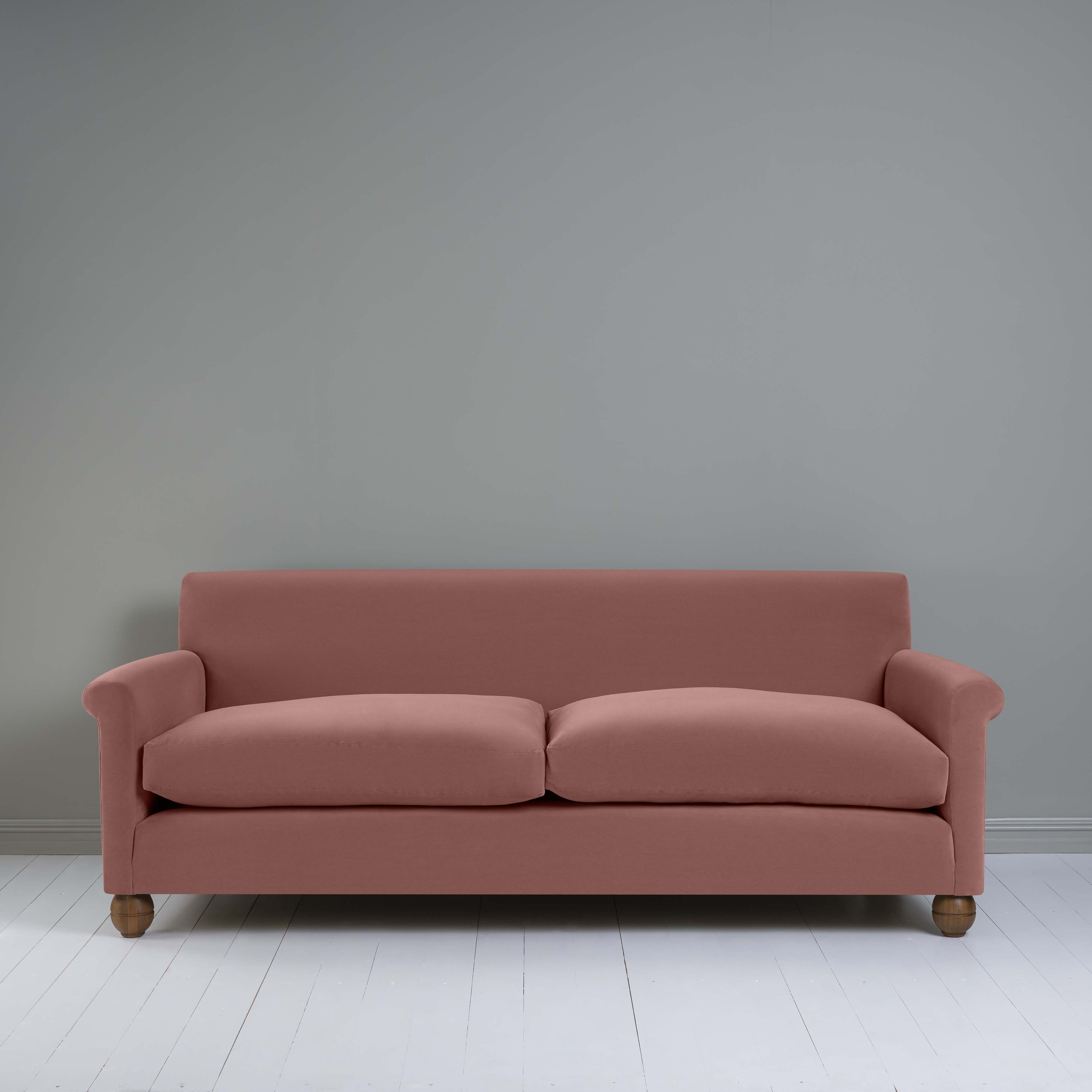  Idler 4 seater sofa in Intelligent Velvet Damson - Nicola Harding 