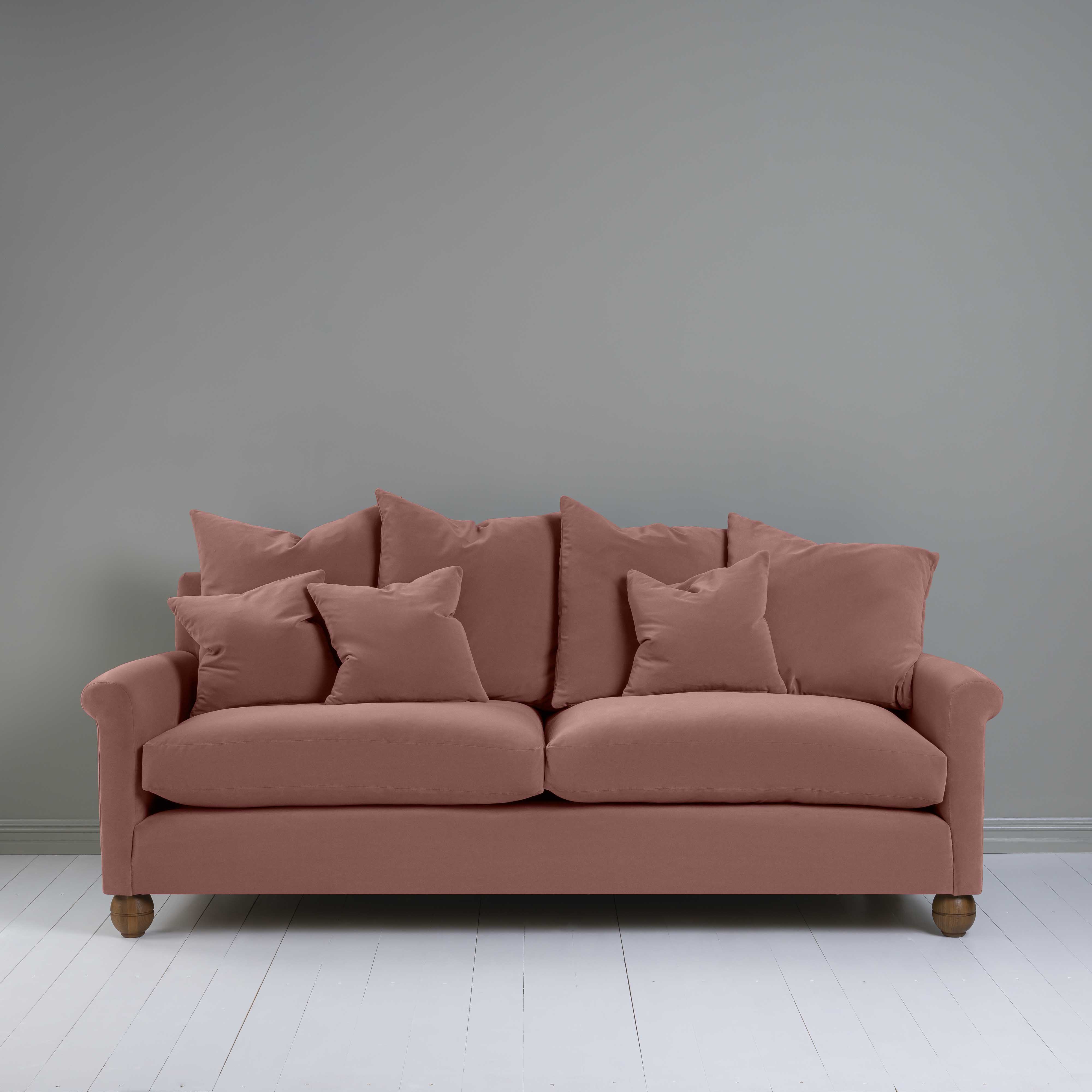  Idler 4 seater sofa in Intelligent Velvet Damson - Nicola Harding 