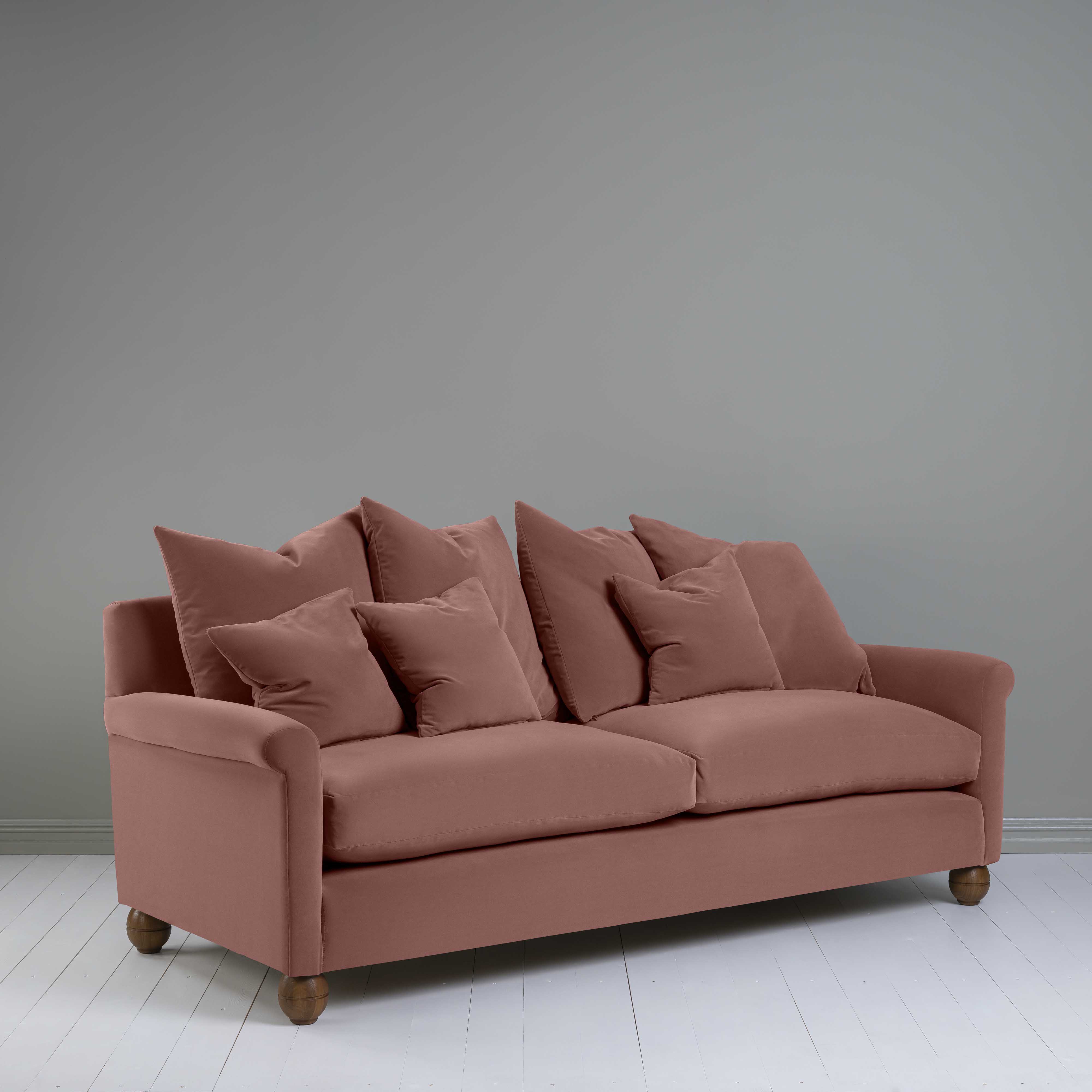  Idler 4 seater sofa in Intelligent Velvet Damson - Nicola Harding 