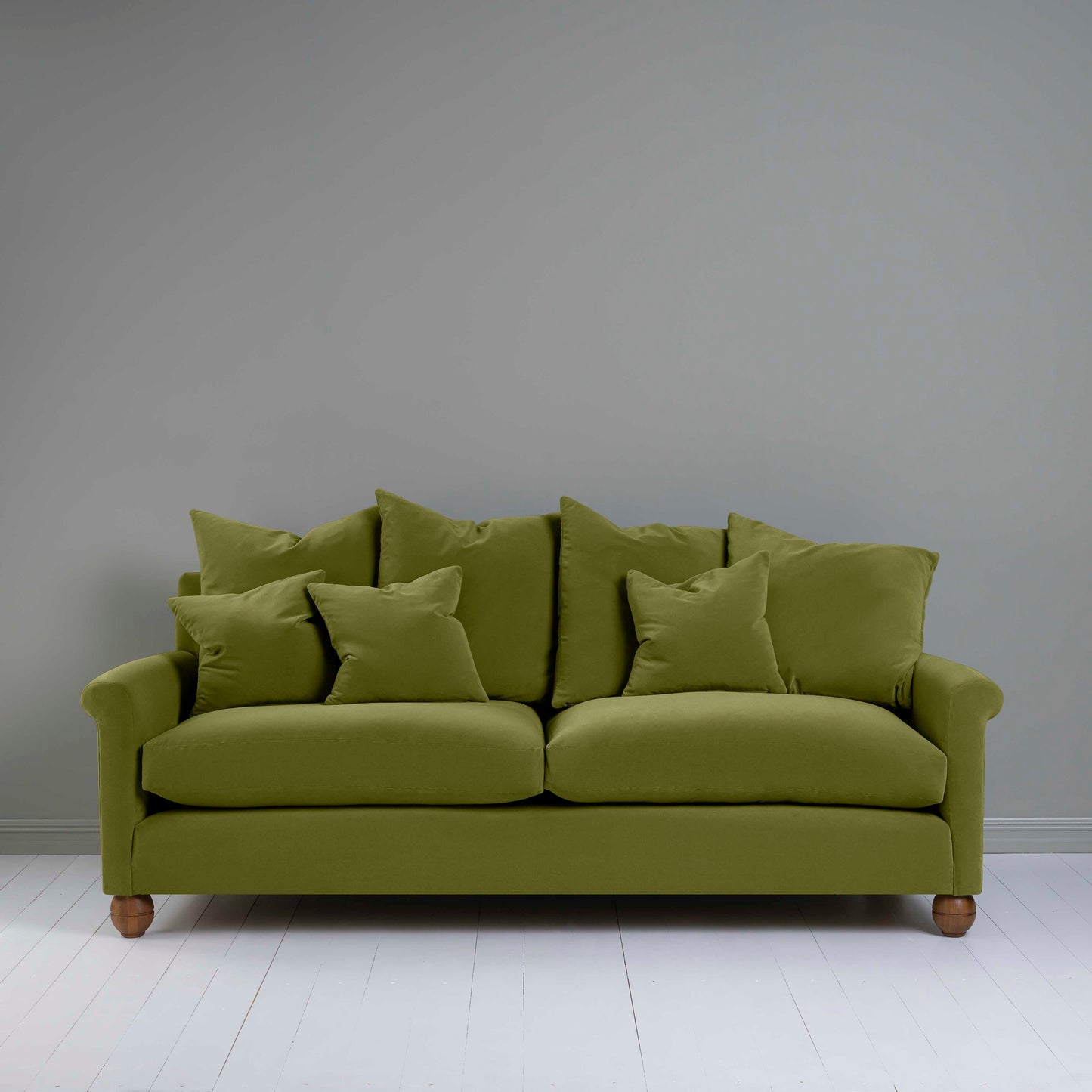 Idler 4 seater sofa in Intelligent Velvet Lawn - Nicola Harding