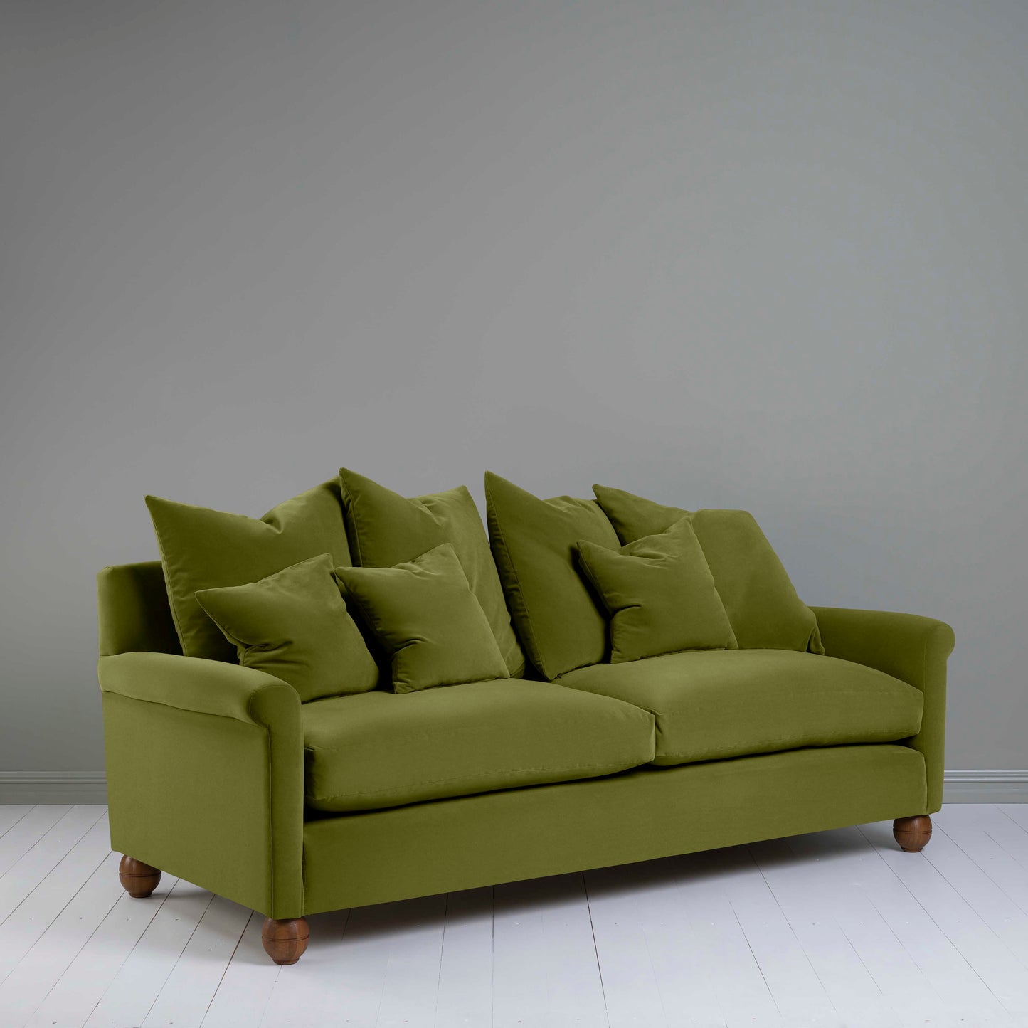 Idler 4 seater sofa in Intelligent Velvet Lawn - Nicola Harding