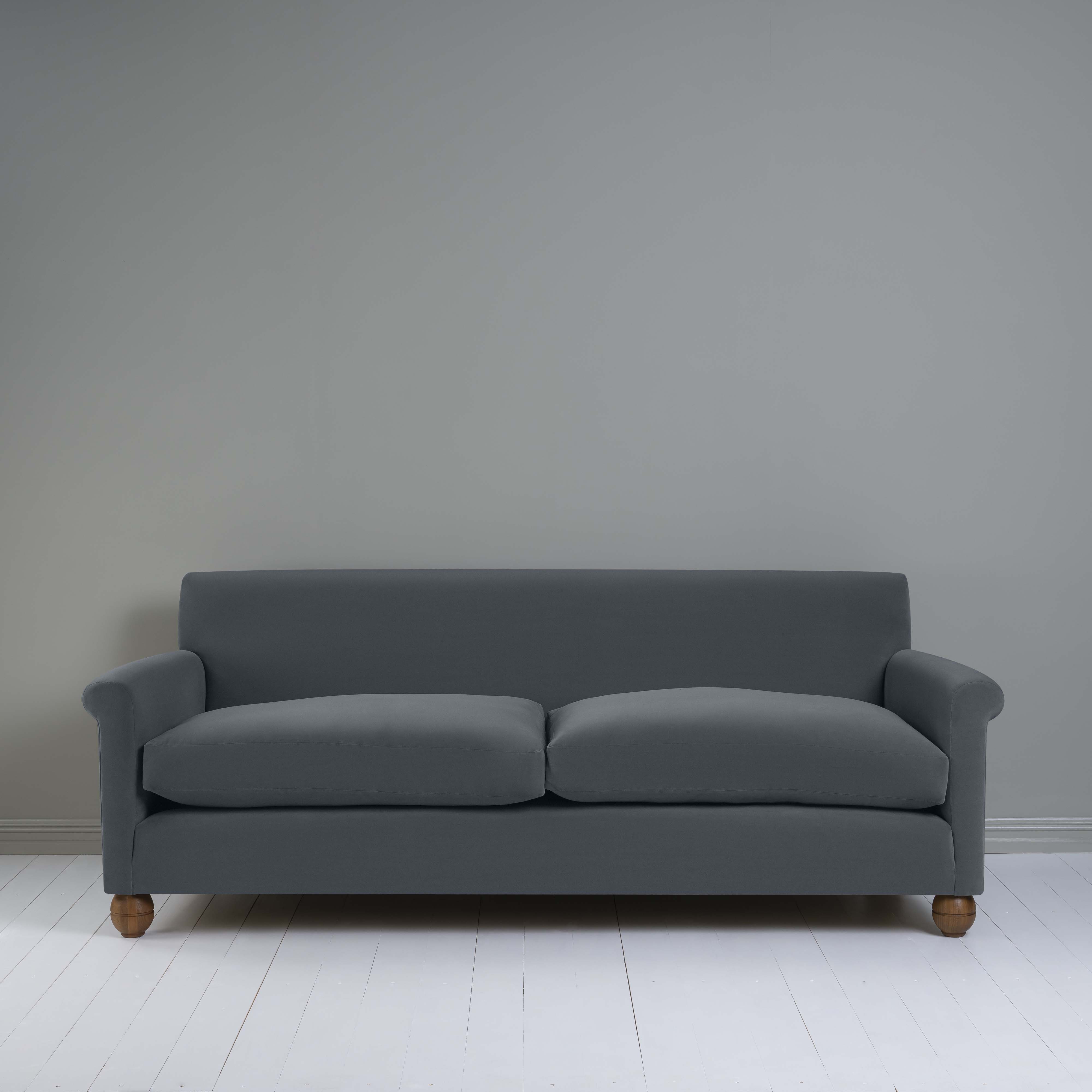  Idler 4 seater sofa in Intelligent Velvet Mercury - Nicola Harding 