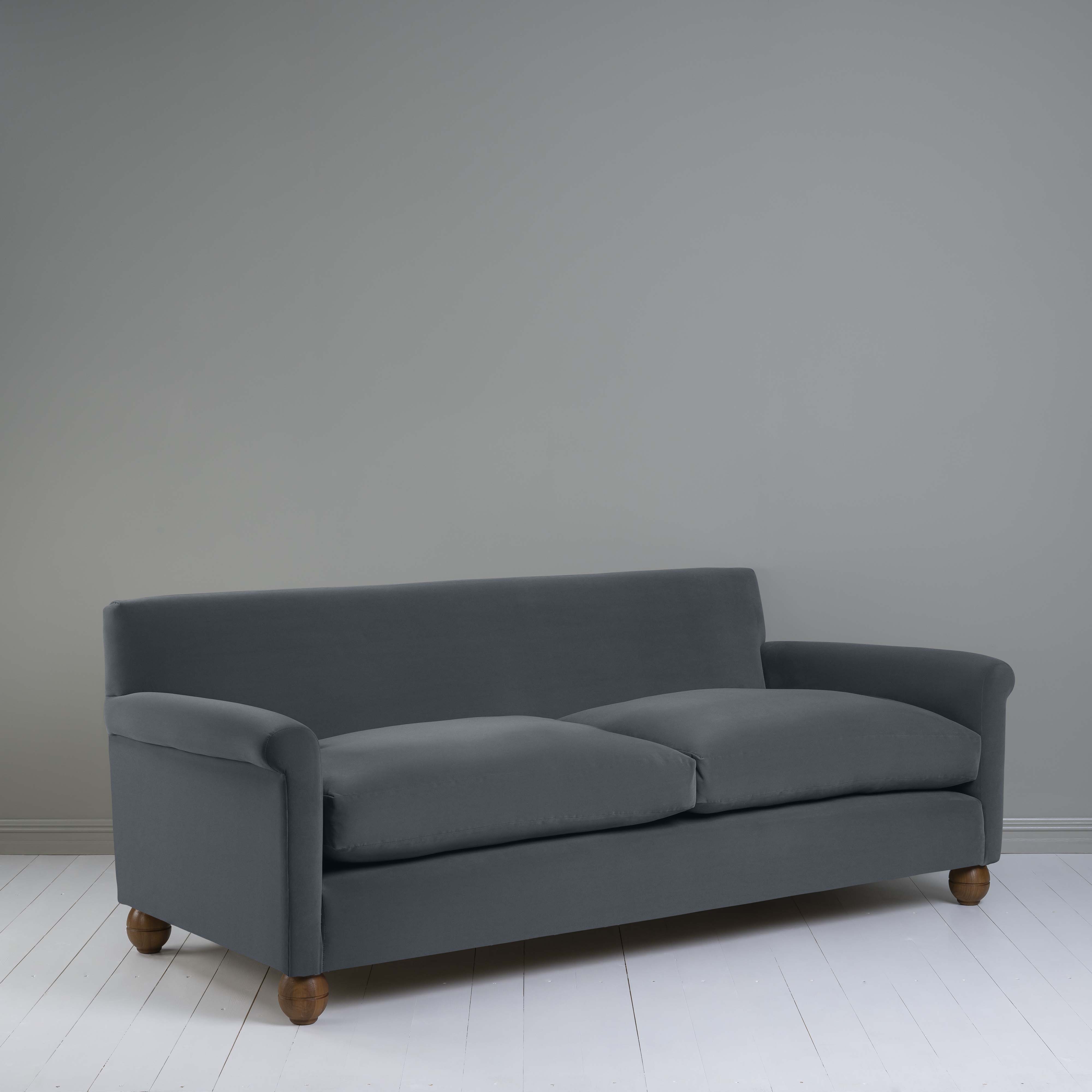  Idler 4 seater sofa in Intelligent Velvet Mercury - Nicola Harding 