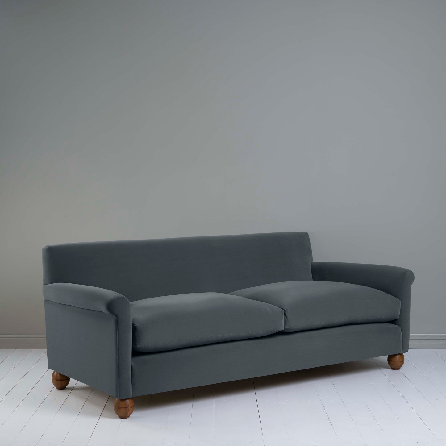 Idler 4 seater sofa in Intelligent Velvet Mercury - Nicola Harding