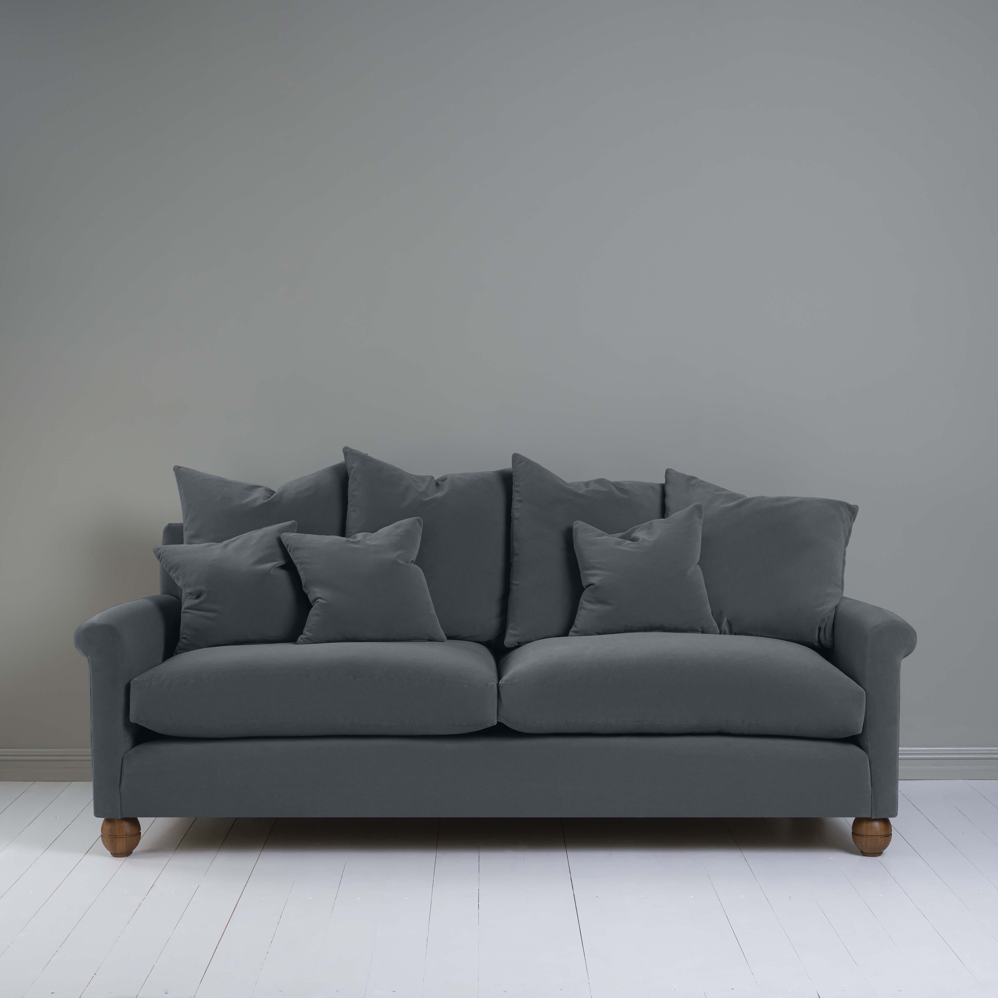  Idler 4 seater sofa in Intelligent Velvet Mercury - Nicola Harding 