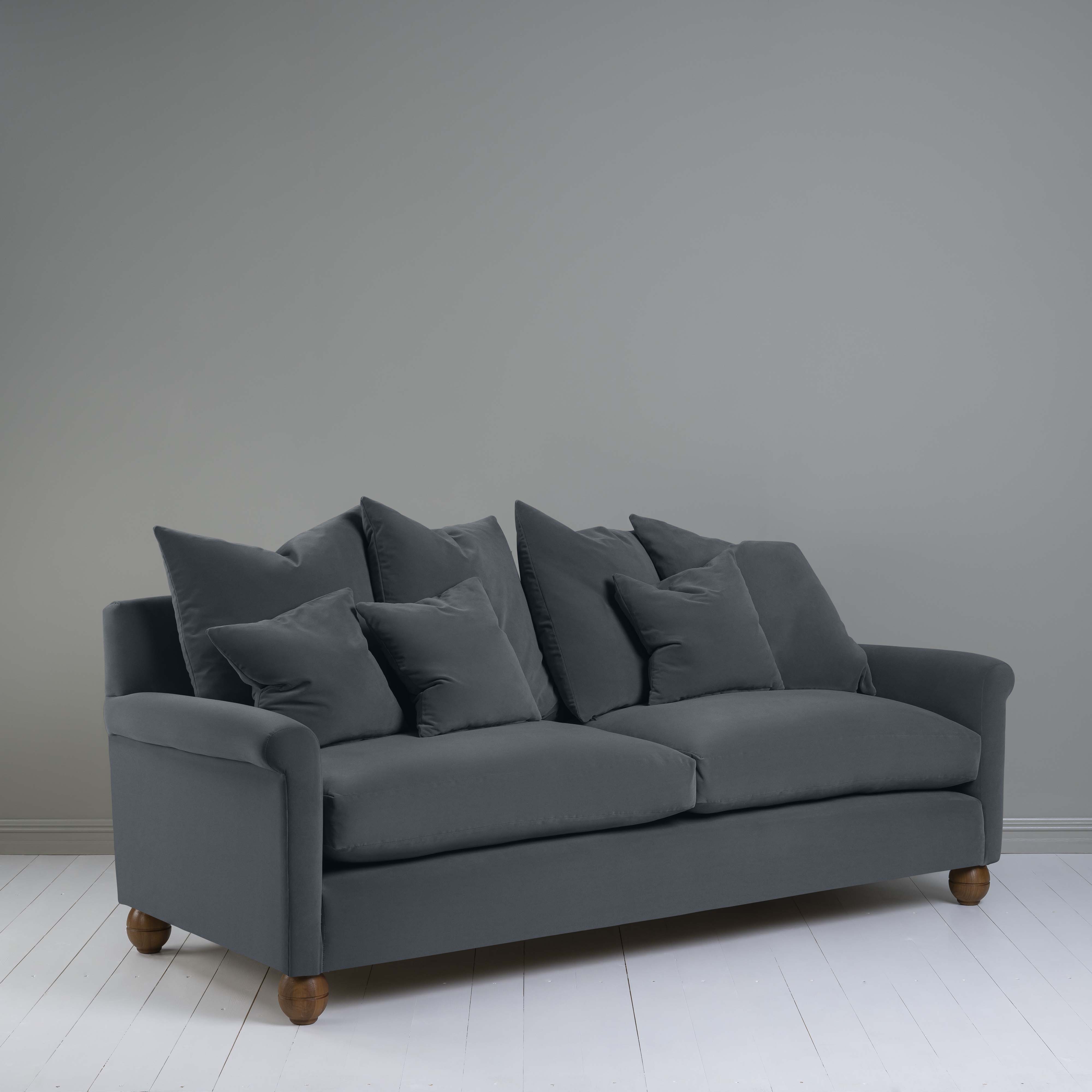  Idler 4 seater sofa in Intelligent Velvet Mercury - Nicola Harding 