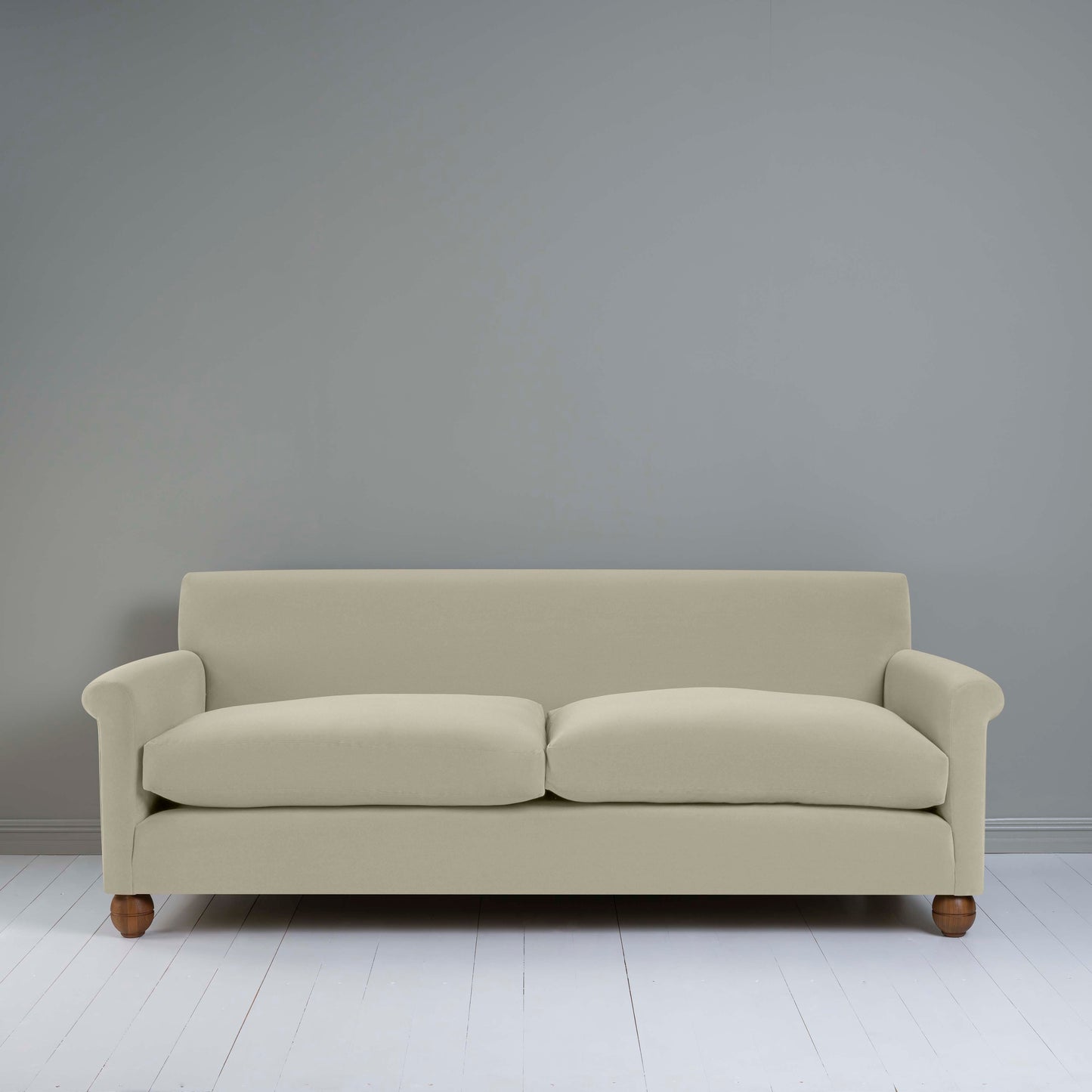 Idler 4 seater sofa in Intelligent Velvet Moonstone - Nicola Harding