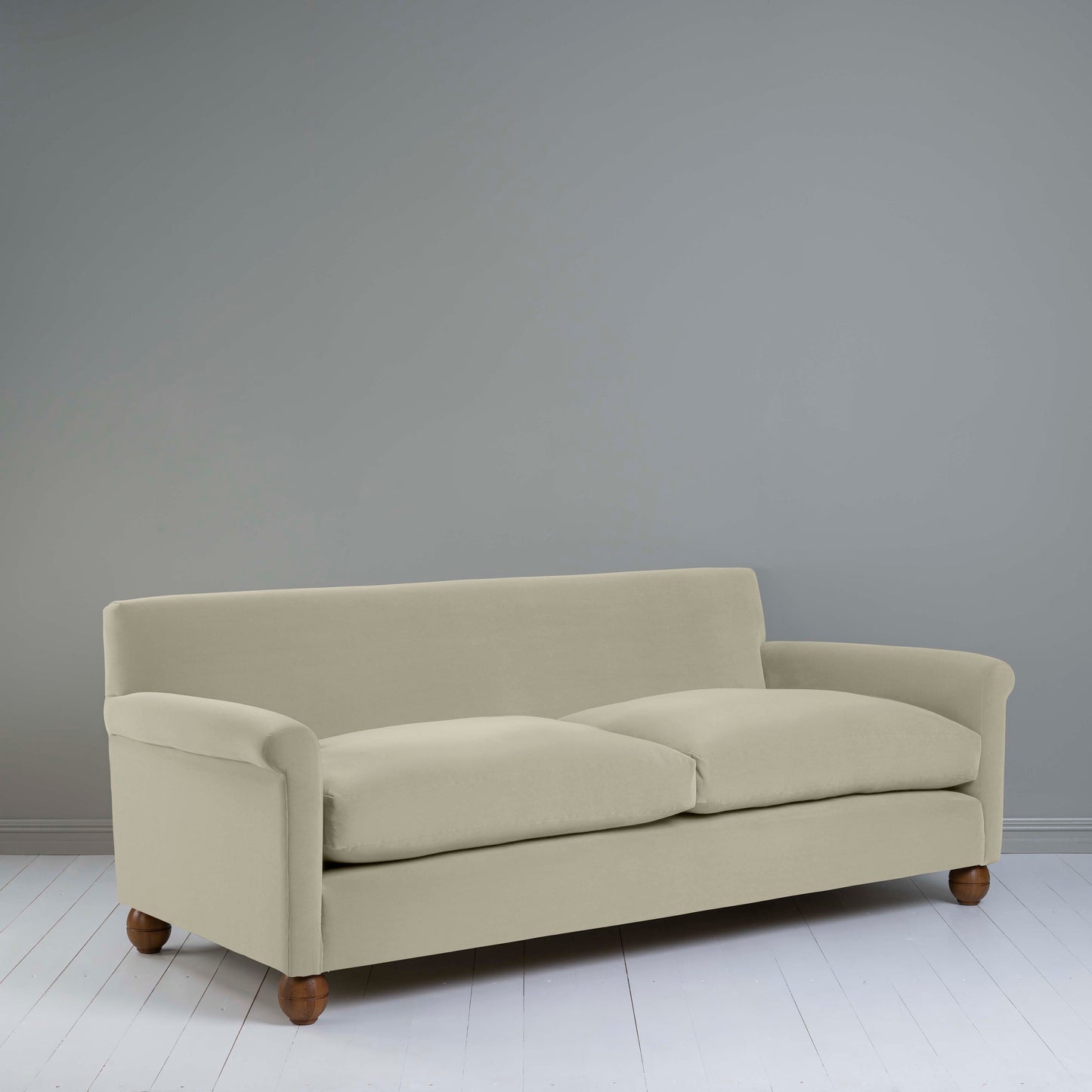 Idler 4 seater sofa in Intelligent Velvet Moonstone - Nicola Harding