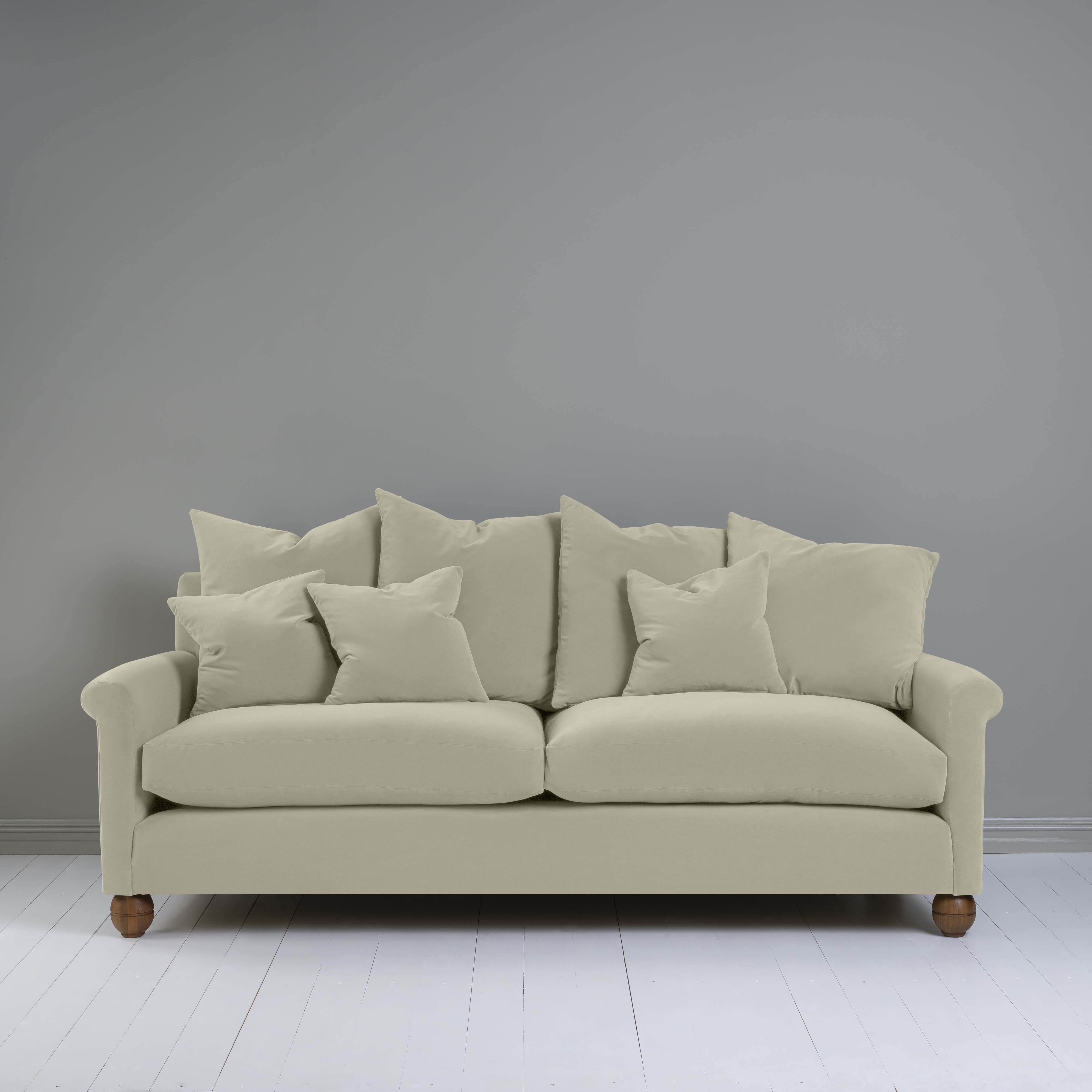  Idler 4 seater sofa in Intelligent Velvet Moonstone - Nicola Harding 