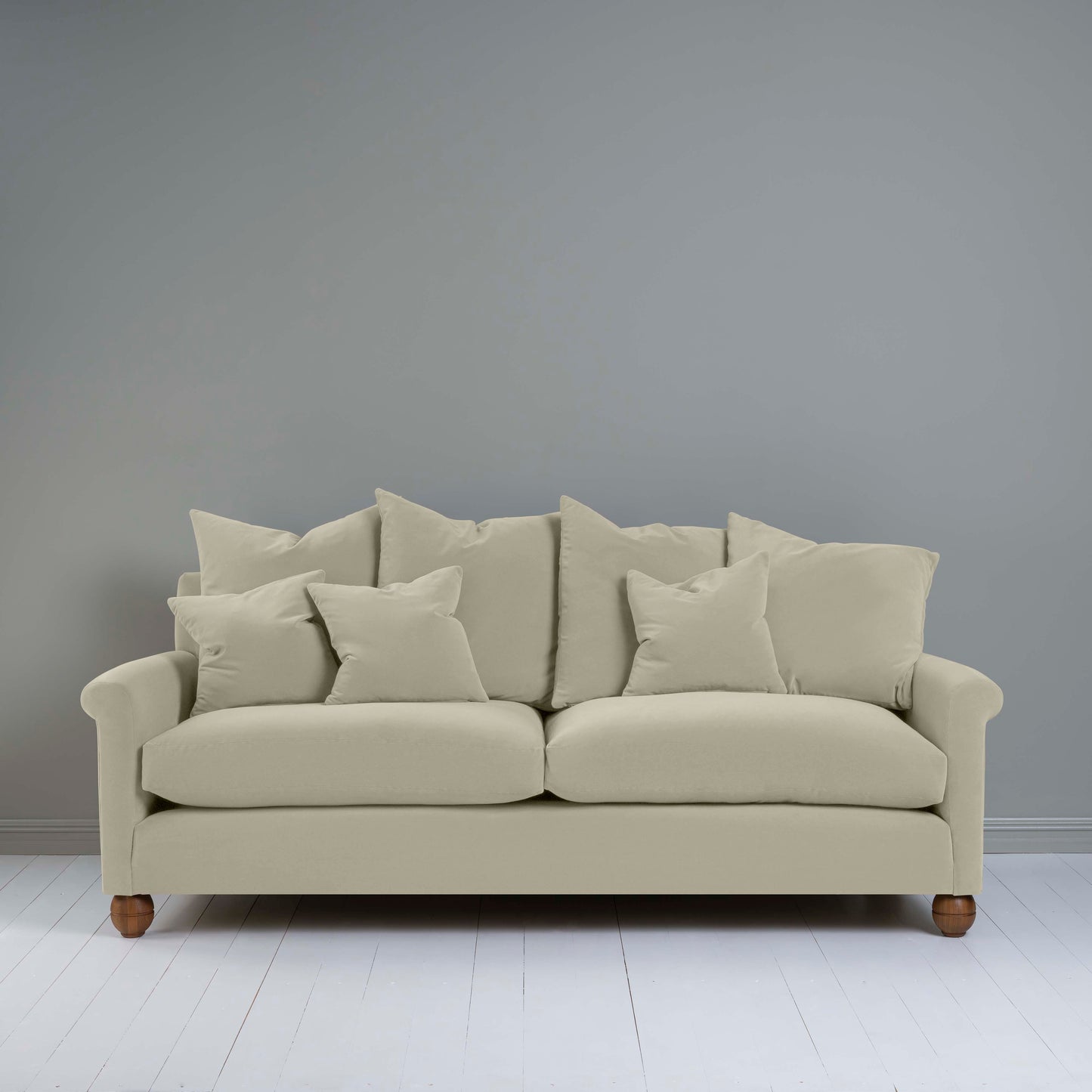 Idler 4 seater sofa in Intelligent Velvet Moonstone - Nicola Harding