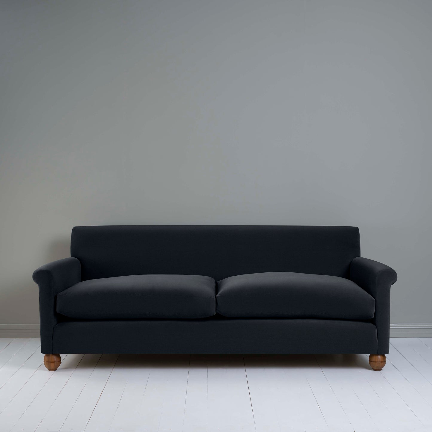 Idler 4 seater sofa in Intelligent Velvet Onyx - Nicola Harding