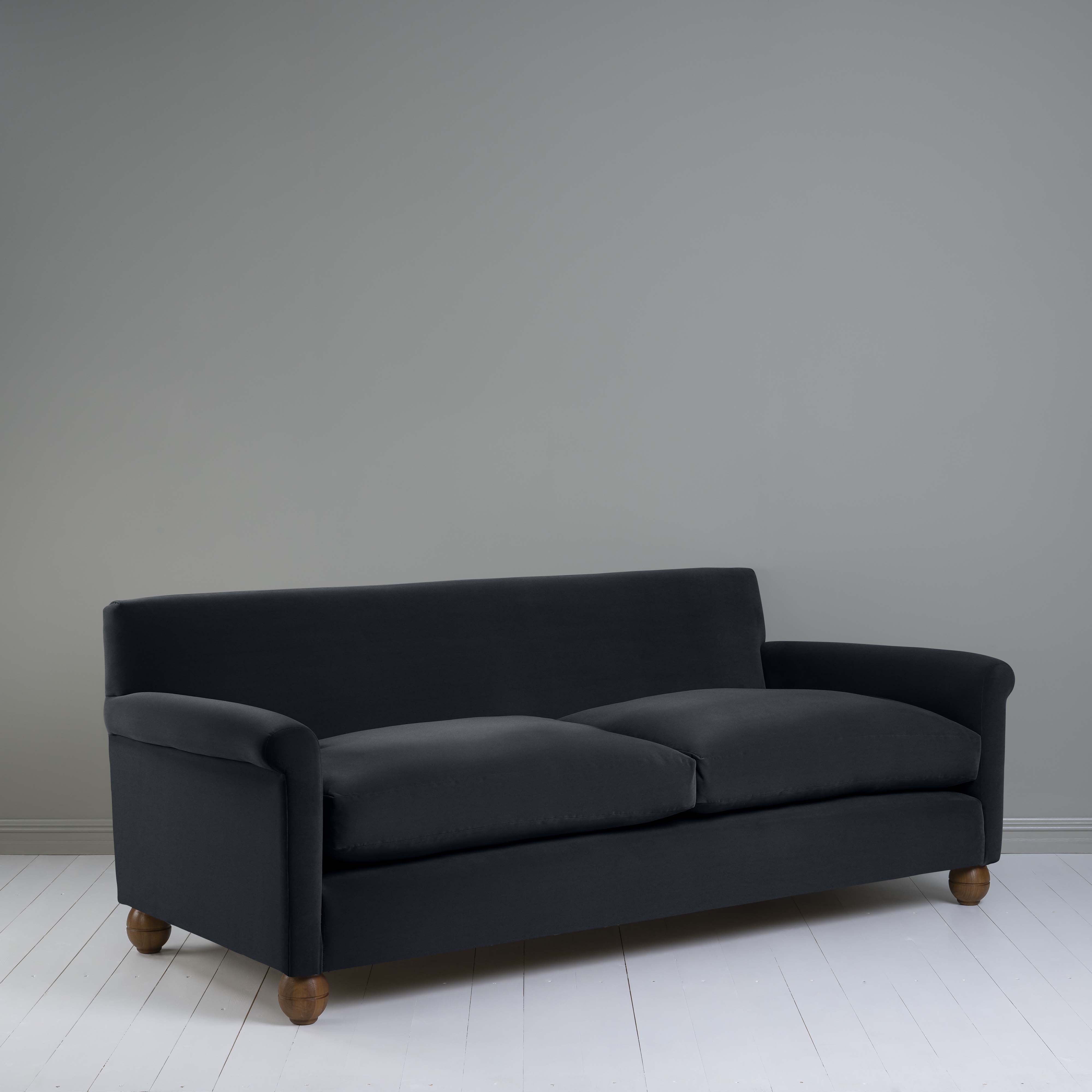  Idler 4 seater sofa in Intelligent Velvet Onyx - Nicola Harding 