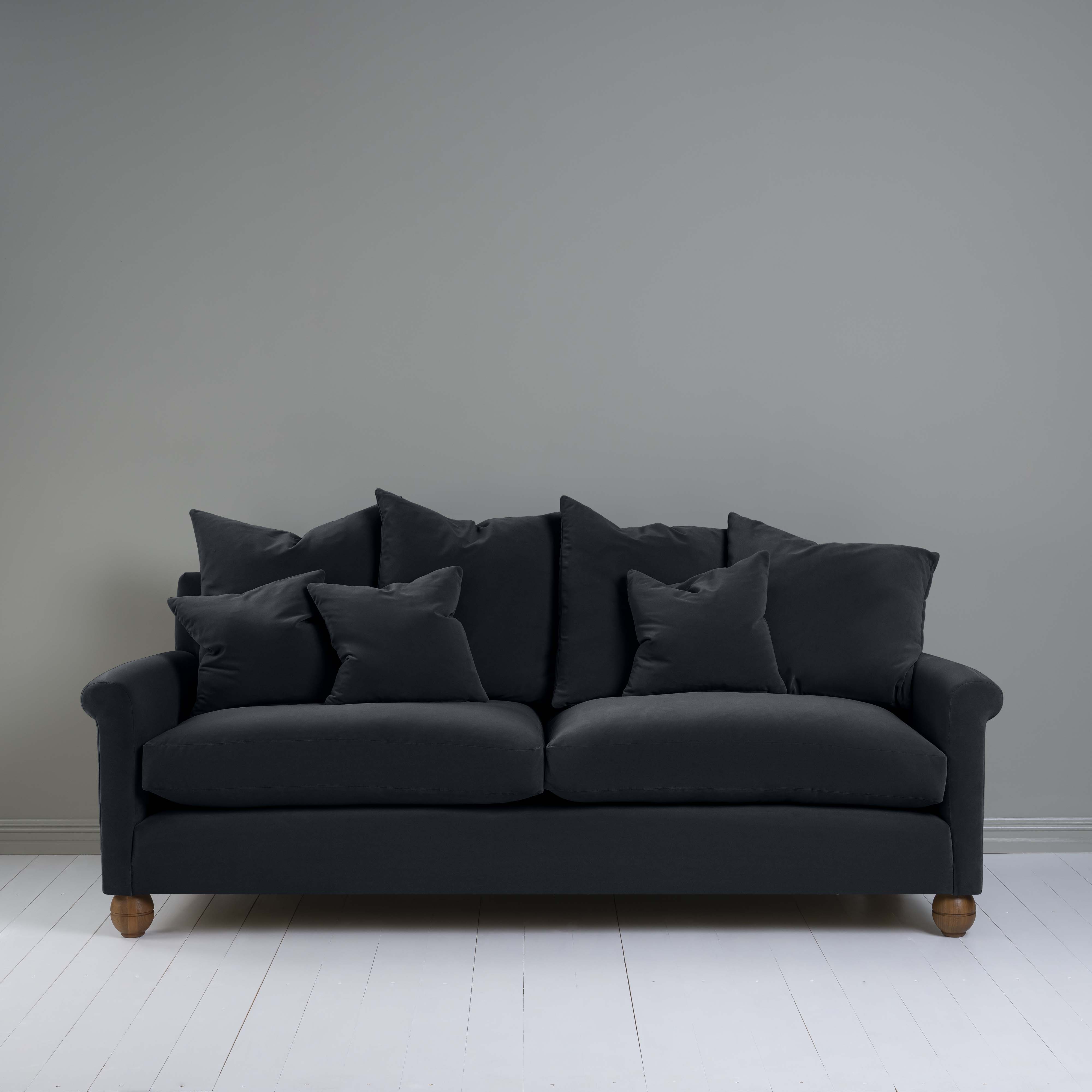  Idler 4 seater sofa in Intelligent Velvet Onyx - Nicola Harding 