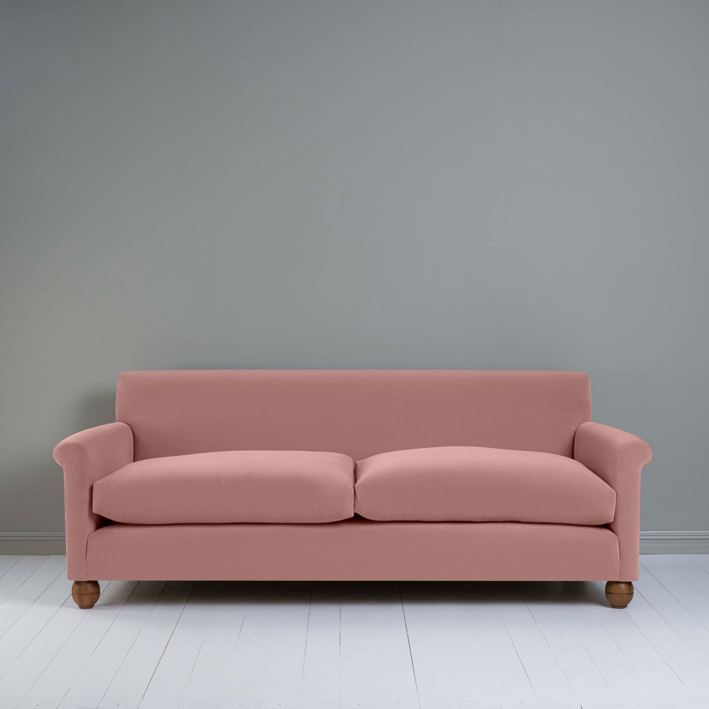 Idler 4 seater sofa in Intelligent Velvet Rose - Nicola Harding