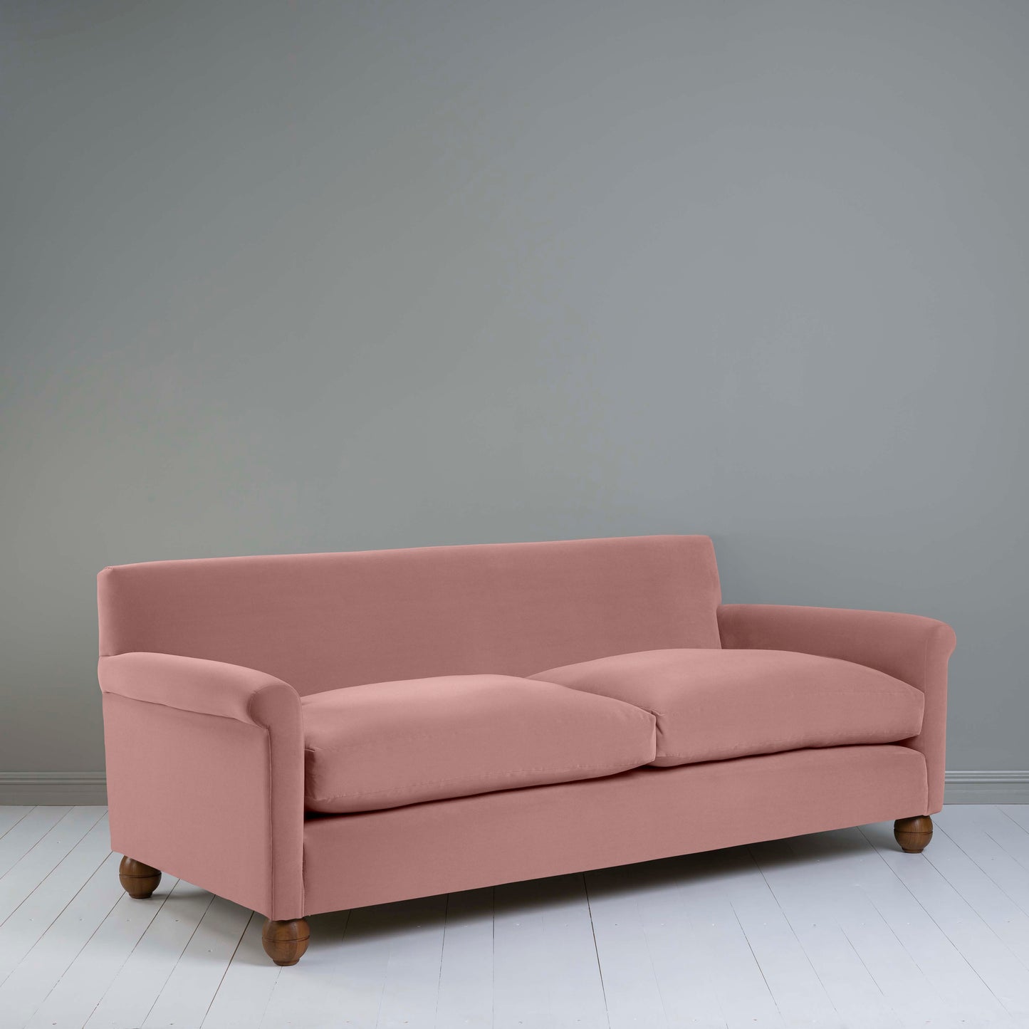 Idler 4 seater sofa in Intelligent Velvet Rose - Nicola Harding