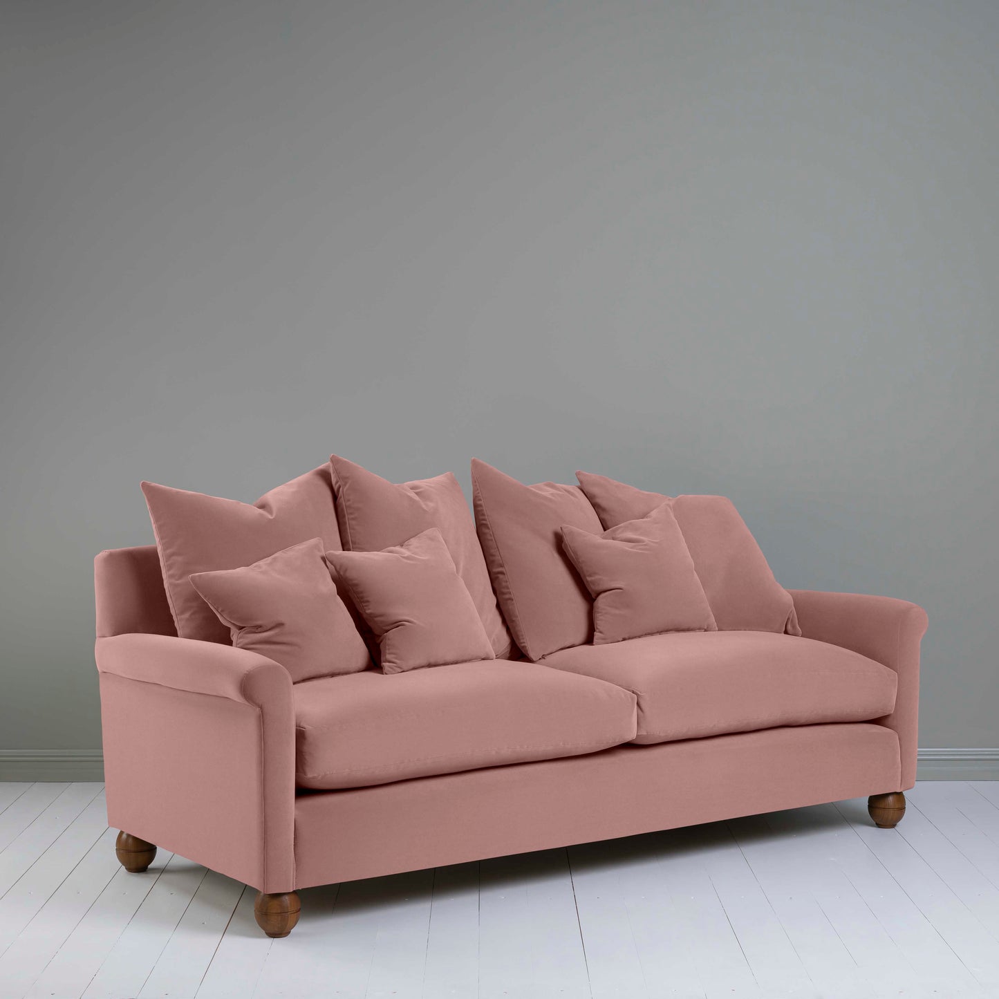 Idler 4 seater sofa in Intelligent Velvet Rose - Nicola Harding