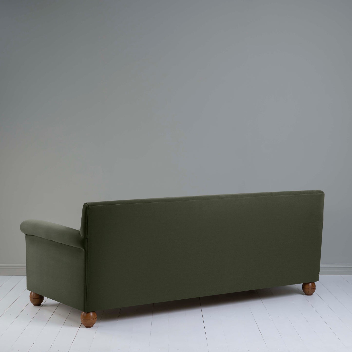 Idler 4 seater sofa in Intelligent Velvet Seaweed - Nicola Harding