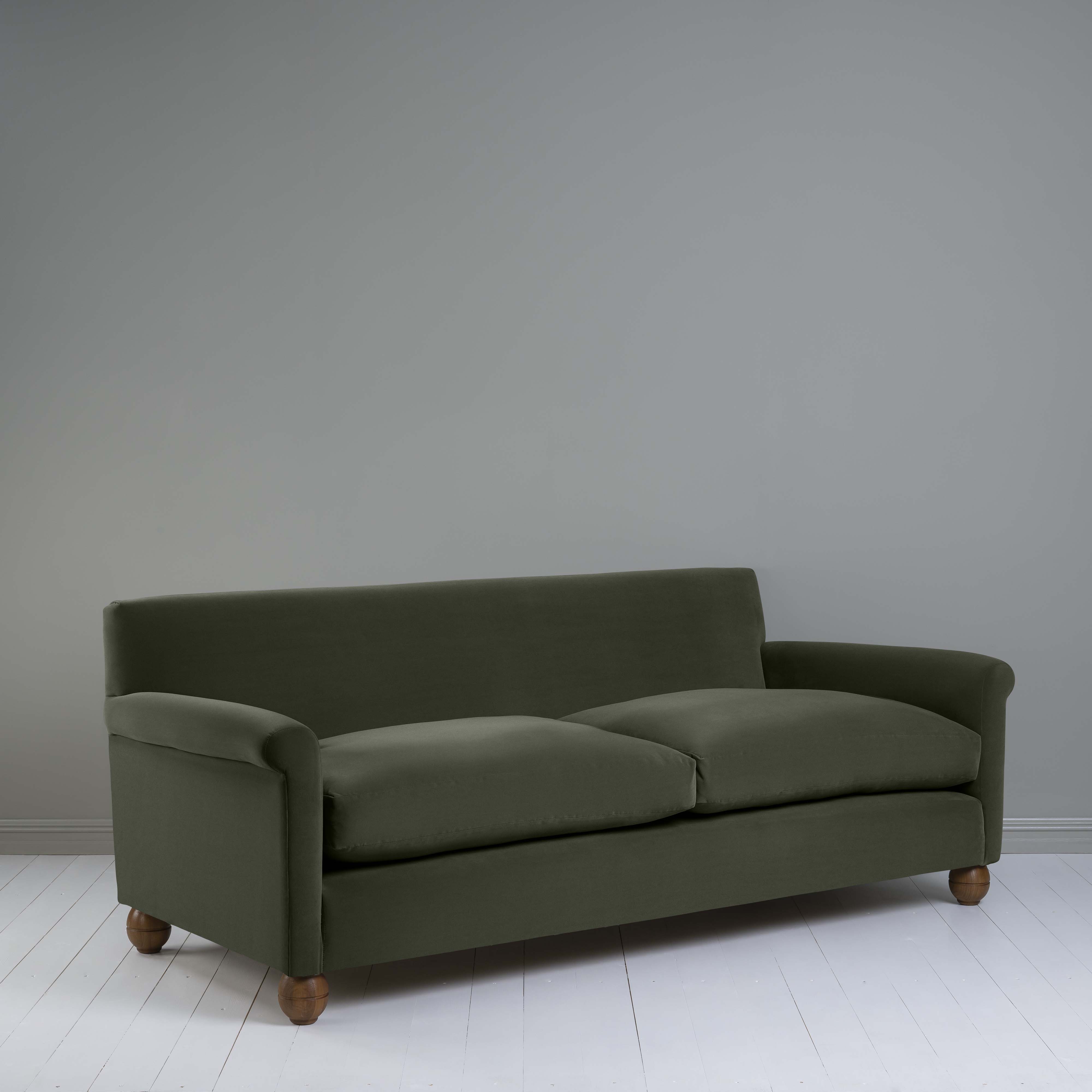  Idler 4 seater sofa in Intelligent Velvet Seaweed - Nicola Harding 